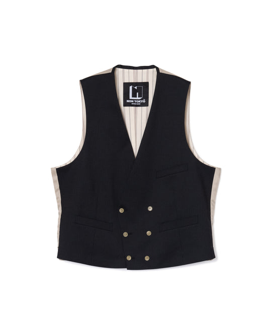 [PRE ORDER] DOUBLE BIG GILET (BLACK)