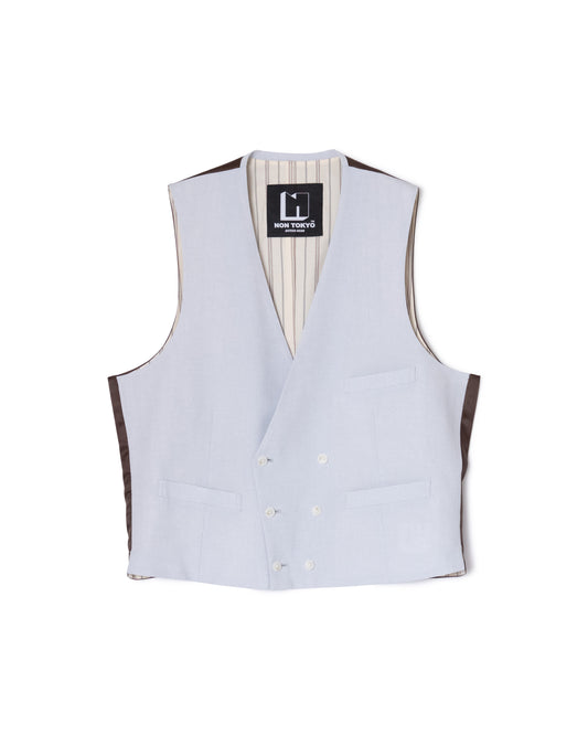 [PRE ORDER] DOUBLE BIG GILET (L.BLUE)