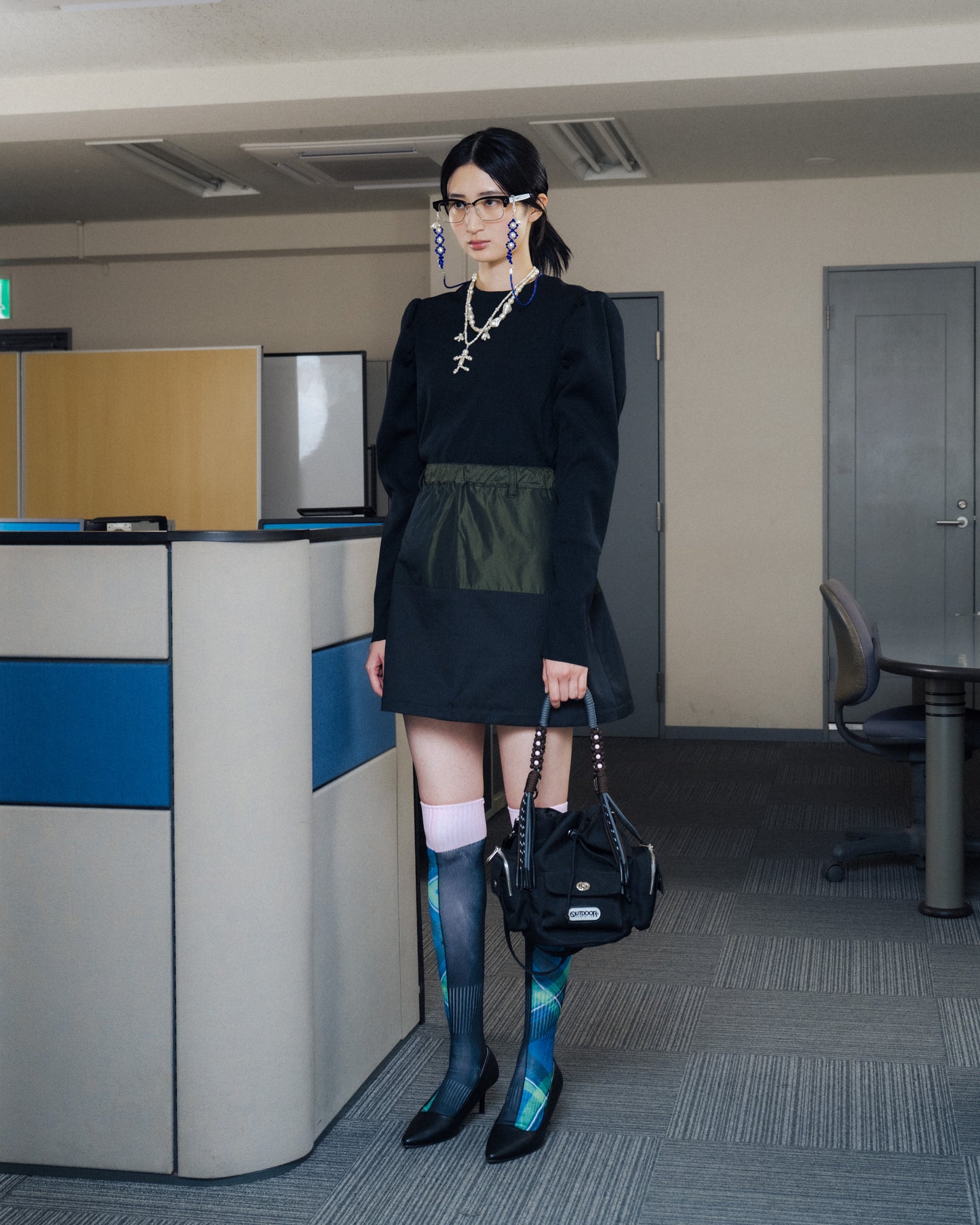 [PRE ORDER] 2WAY BI COLOR SKIRT (BLACK)