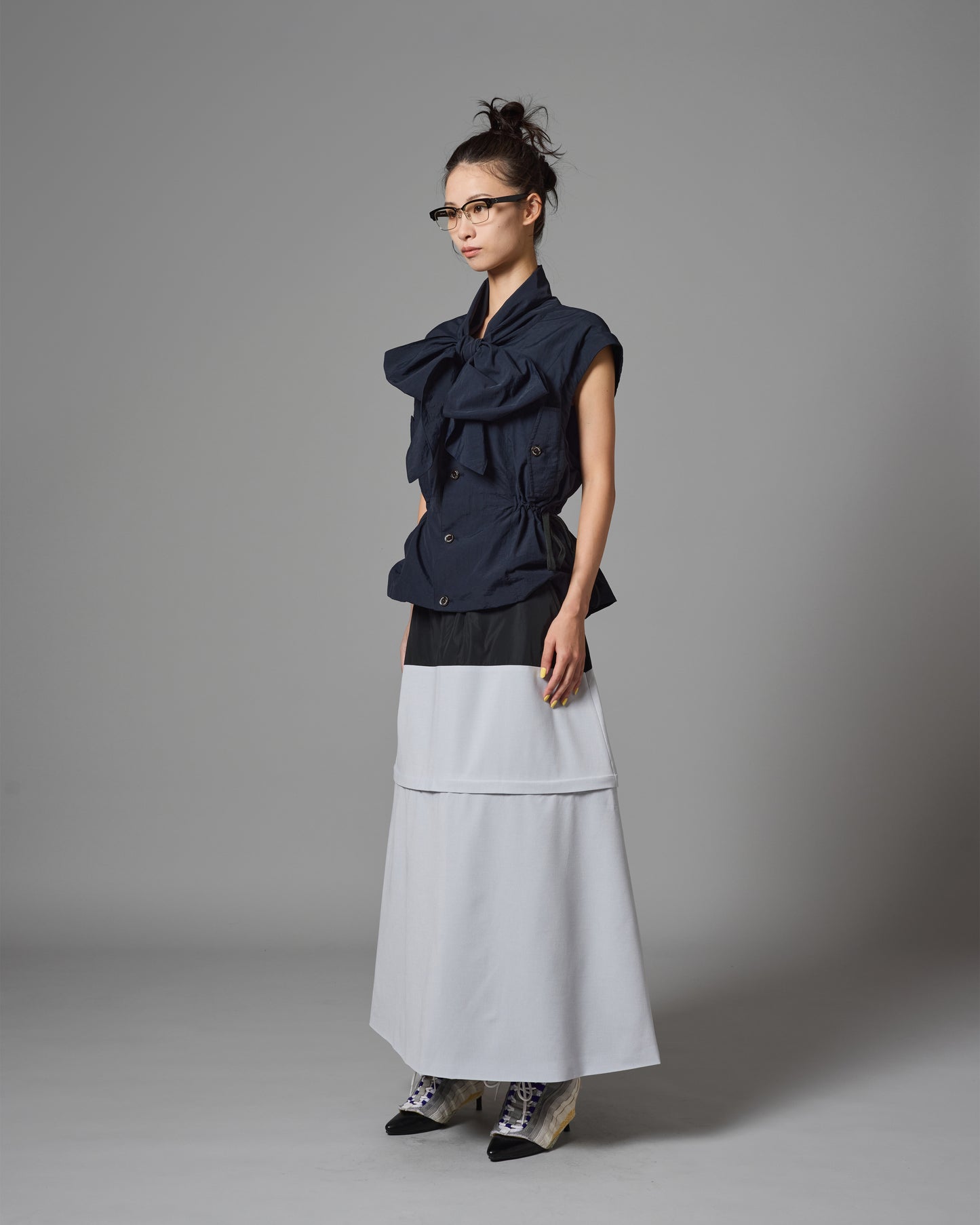 [PRE ORDER] 2WAY BI COLOR SKIRT (L.BLUE)