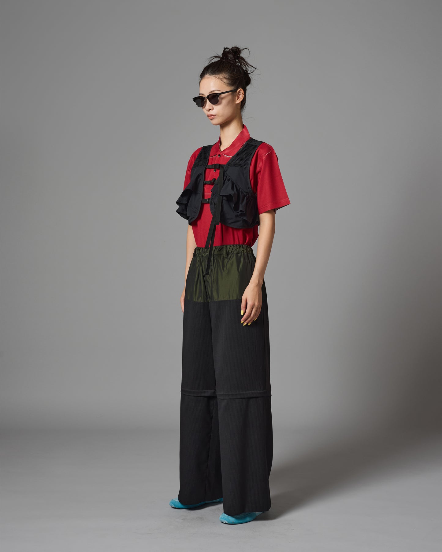 [PRE ORDER] 2WAY BI COLOR SLACKS (BLACK)