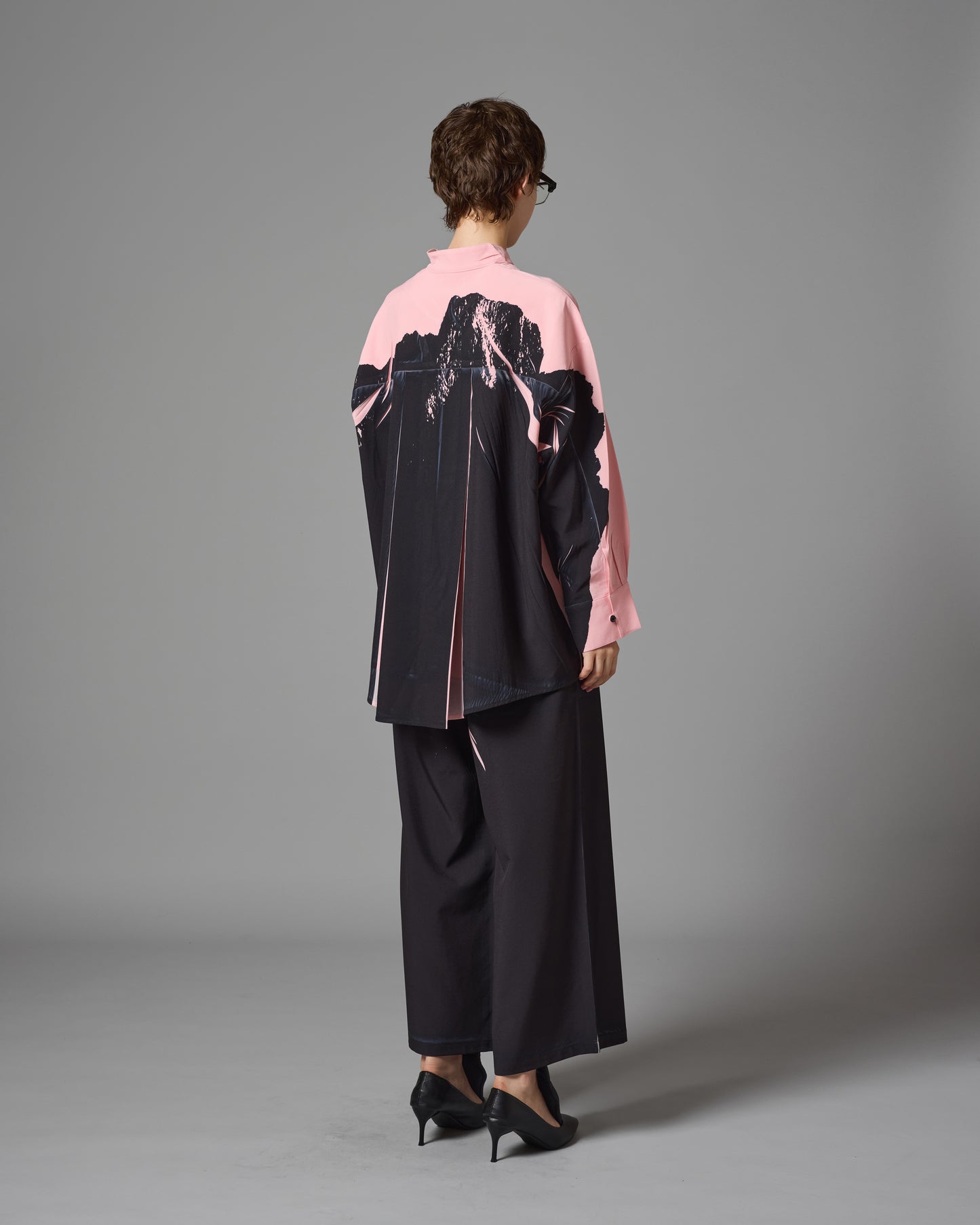 DIRECT PRINT NO COLLAR SHIRTS (PINK)