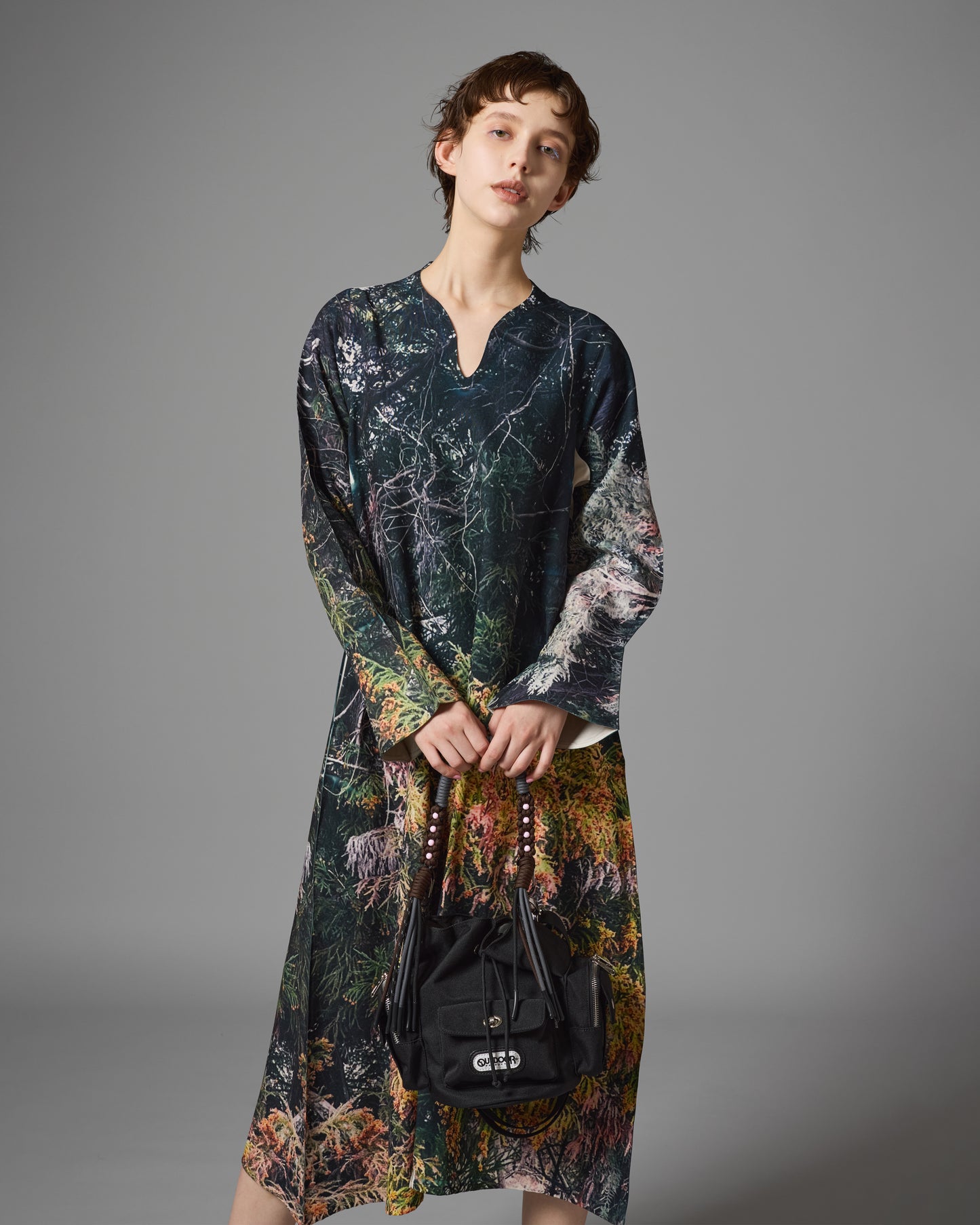 [PRE ORDER] DIRECT PRINT PULLOVER ONE-PIECE (PLANTS)