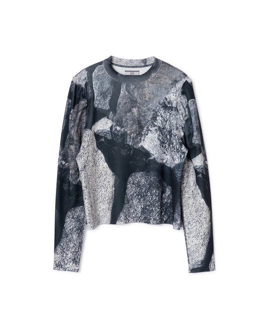 [PRE ORDER] PRINT RIB PUFF SLEEVE C/S (ROCK)