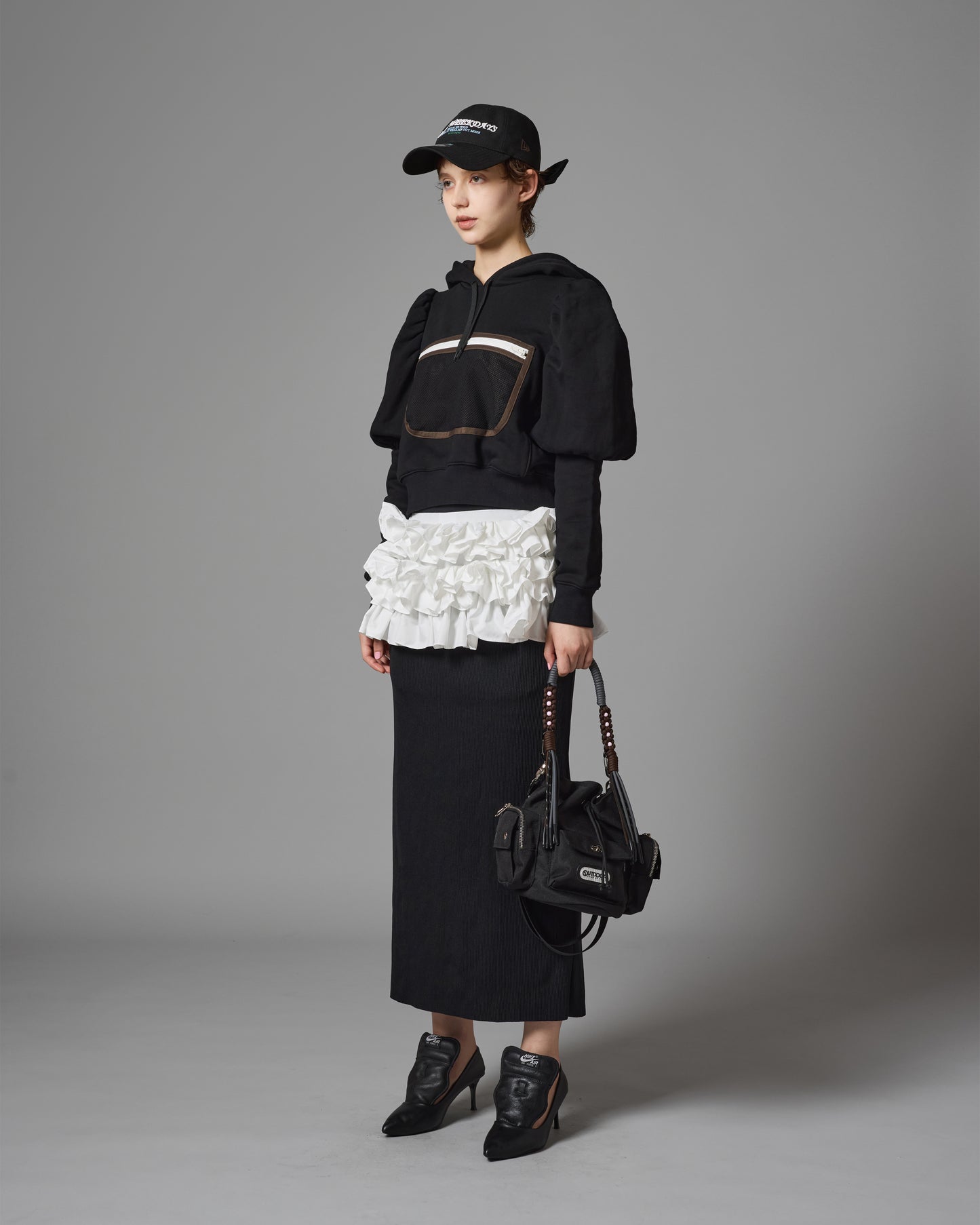 RIB SKIRT (BLACK)