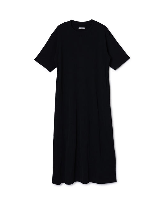 [PRE ORDER] RIB HALF SLEEVE ONE-PIECE (BLACK)