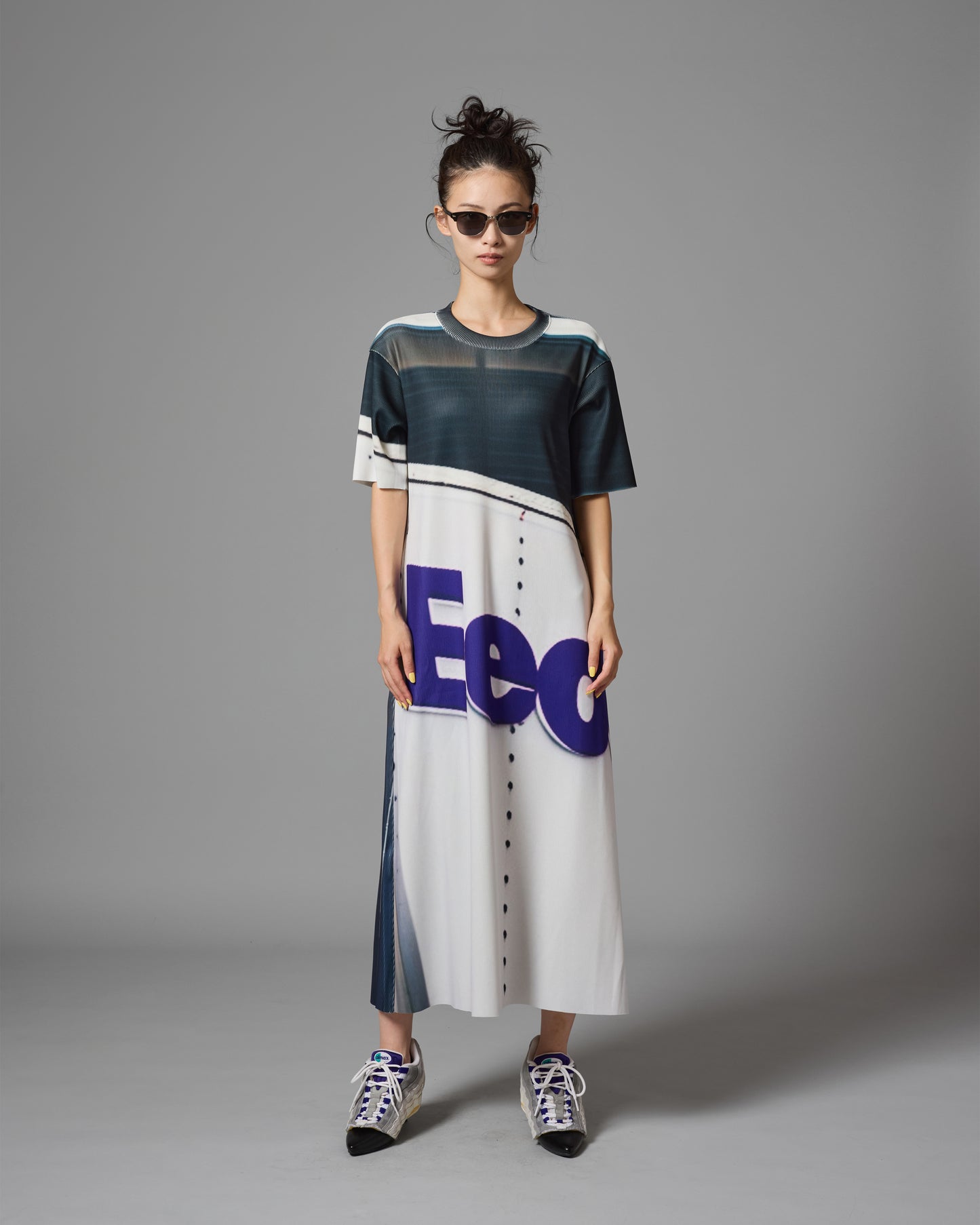 [PRE ORDER] PRINT RIB HALF SLEEVE ONE-PIECE (FLeEdx)