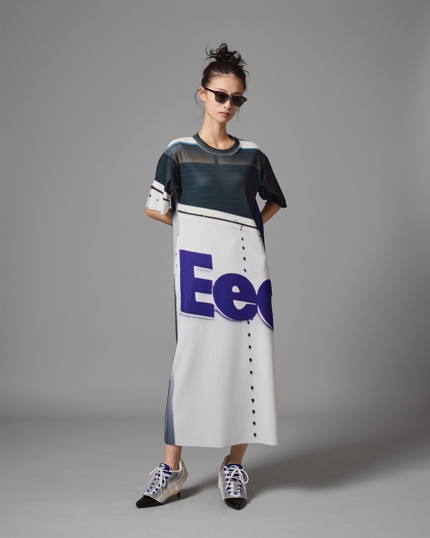 [PRE ORDER] PRINT RIB HALF SLEEVE ONE-PIECE (FLeEdx)