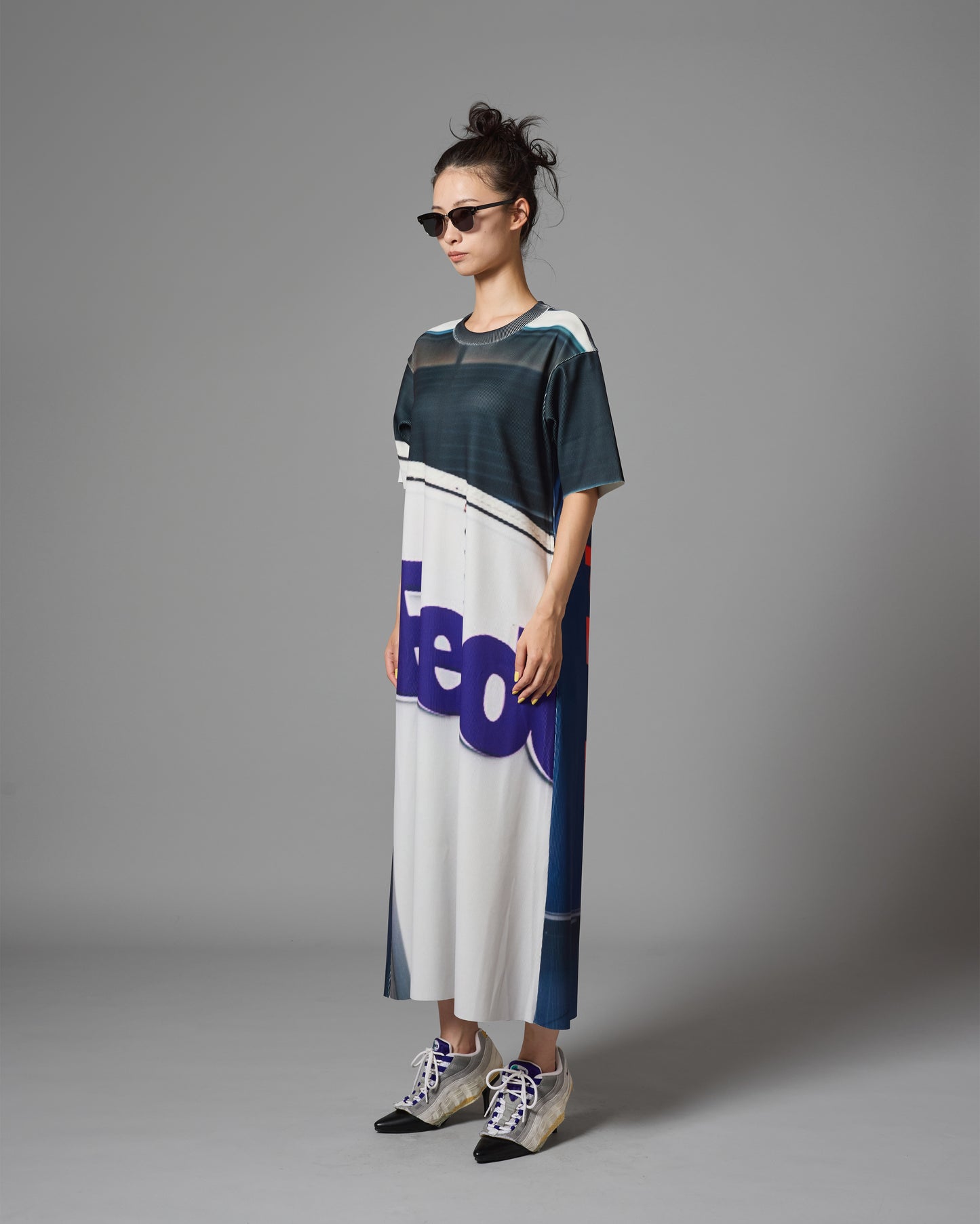 [PRE ORDER] PRINT RIB HALF SLEEVE ONE-PIECE (FLeEdx)