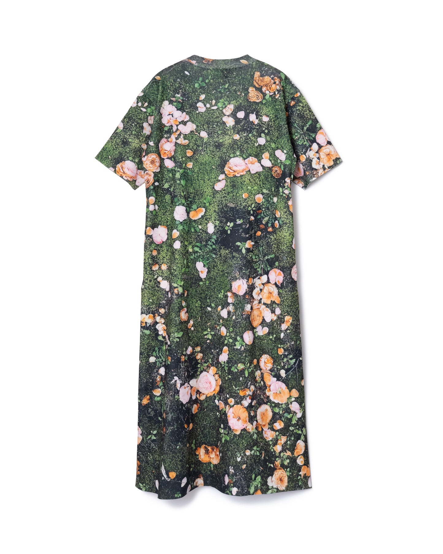 [PRE ORDER] PRINT RIB HALF SLEEVE ONE-PIECE (MOSS)