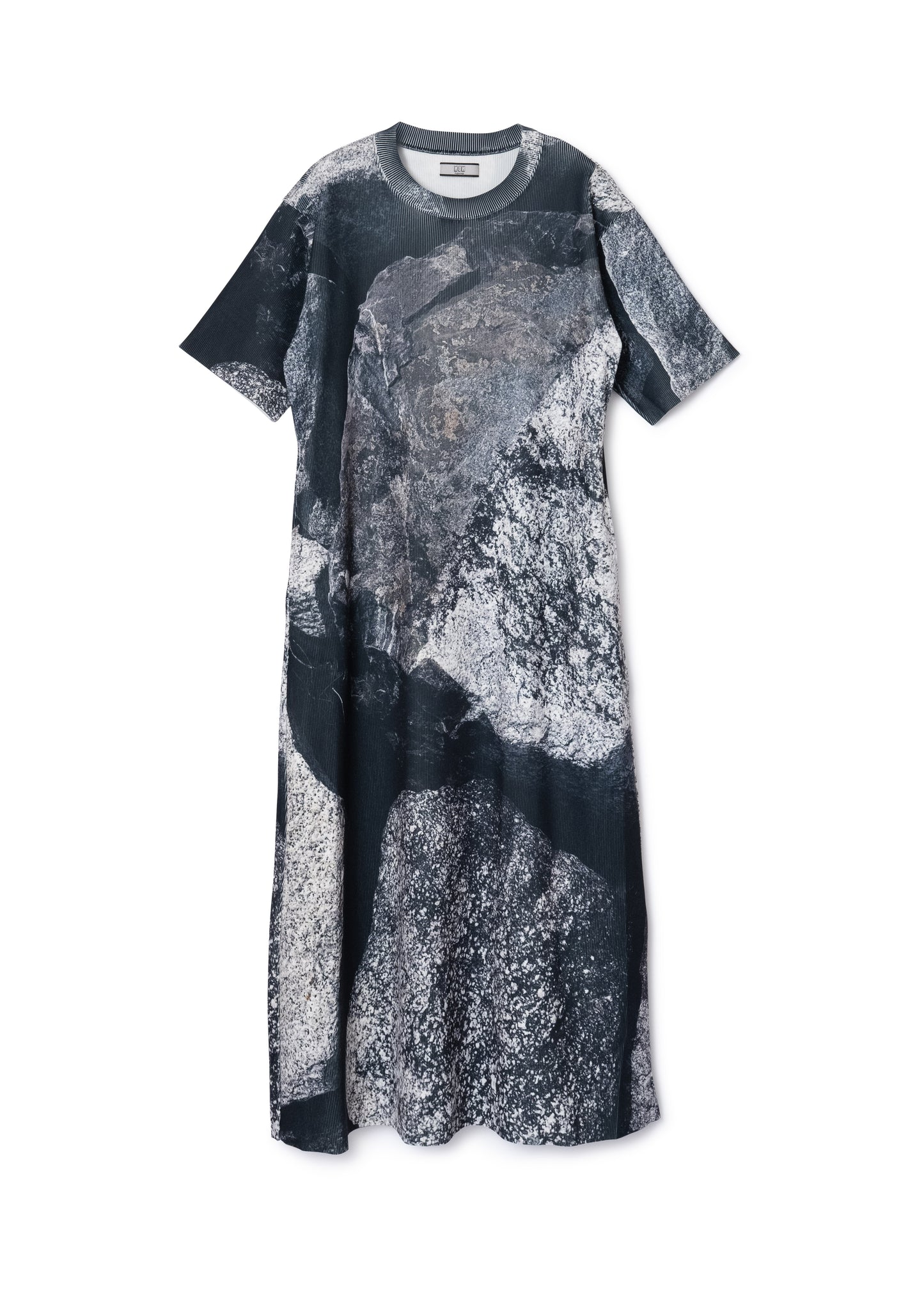 [PRE ORDER] PRINT RIB HALF SLEEVE ONE-PIECE (ROCK)