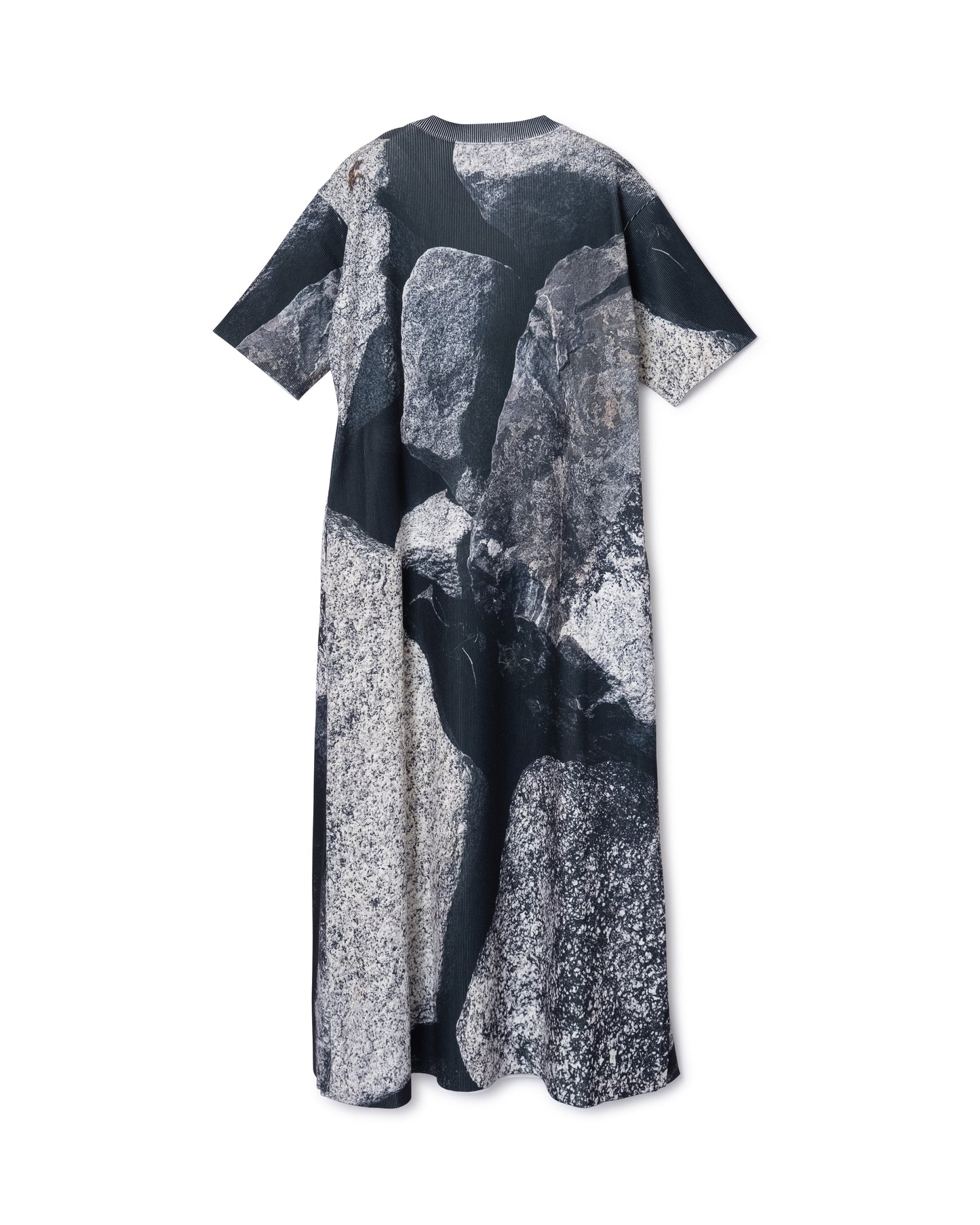[PRE ORDER] PRINT RIB HALF SLEEVE ONE-PIECE (ROCK)