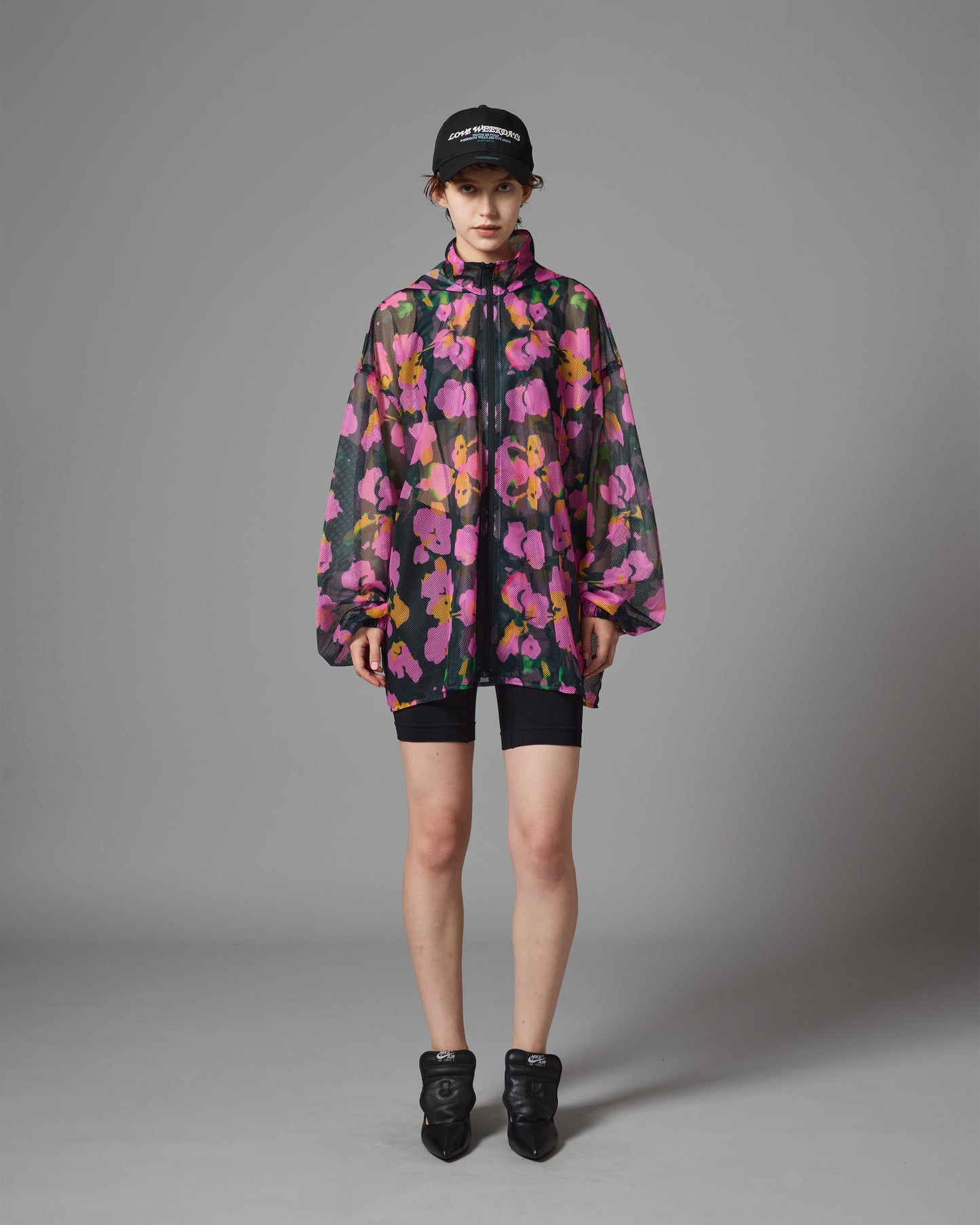 [PRE ORDER] PRINT MESH ZIPUP PARKA (FLOWER)