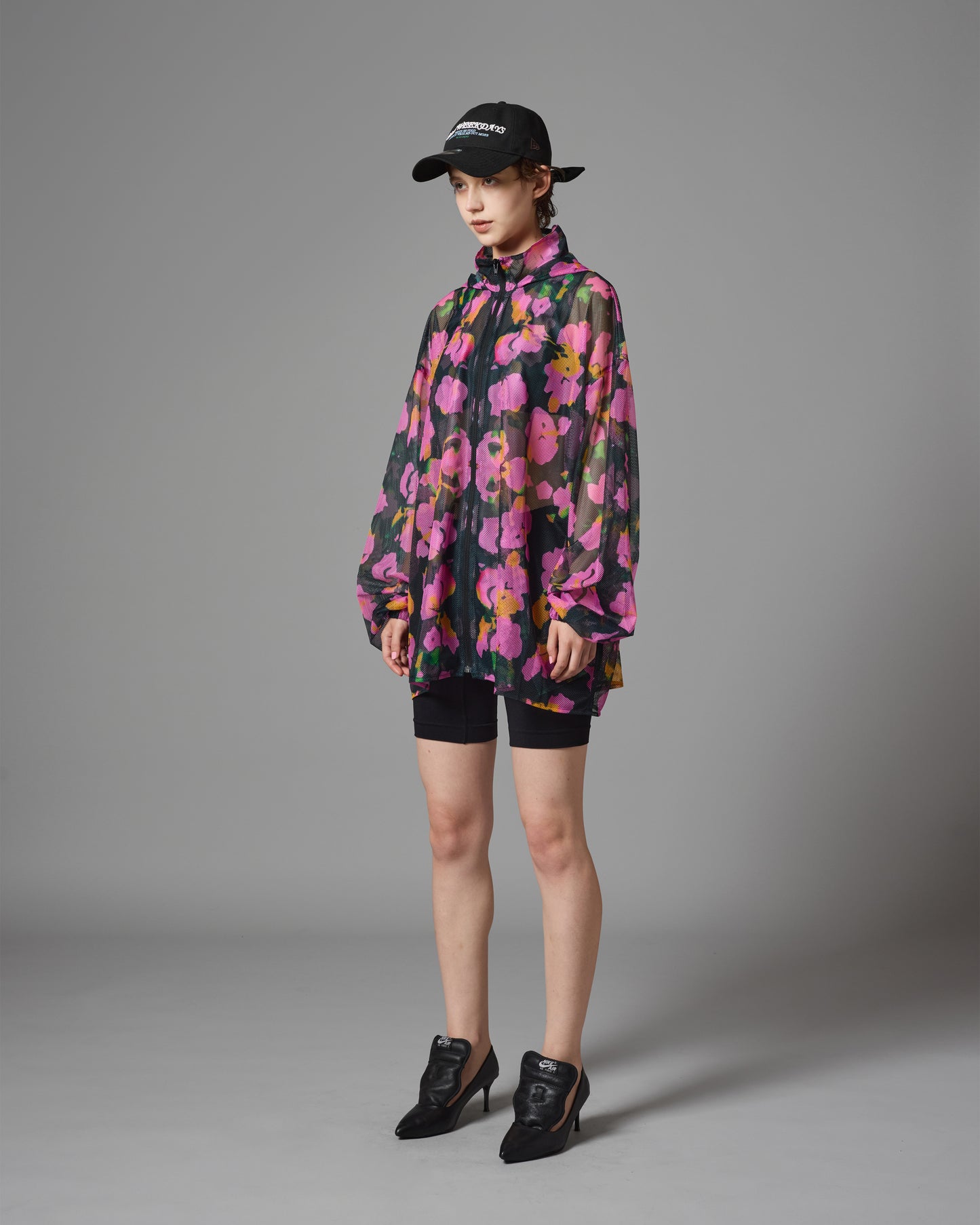 [PRE ORDER] PRINT MESH ZIPUP PARKA (FLOWER)
