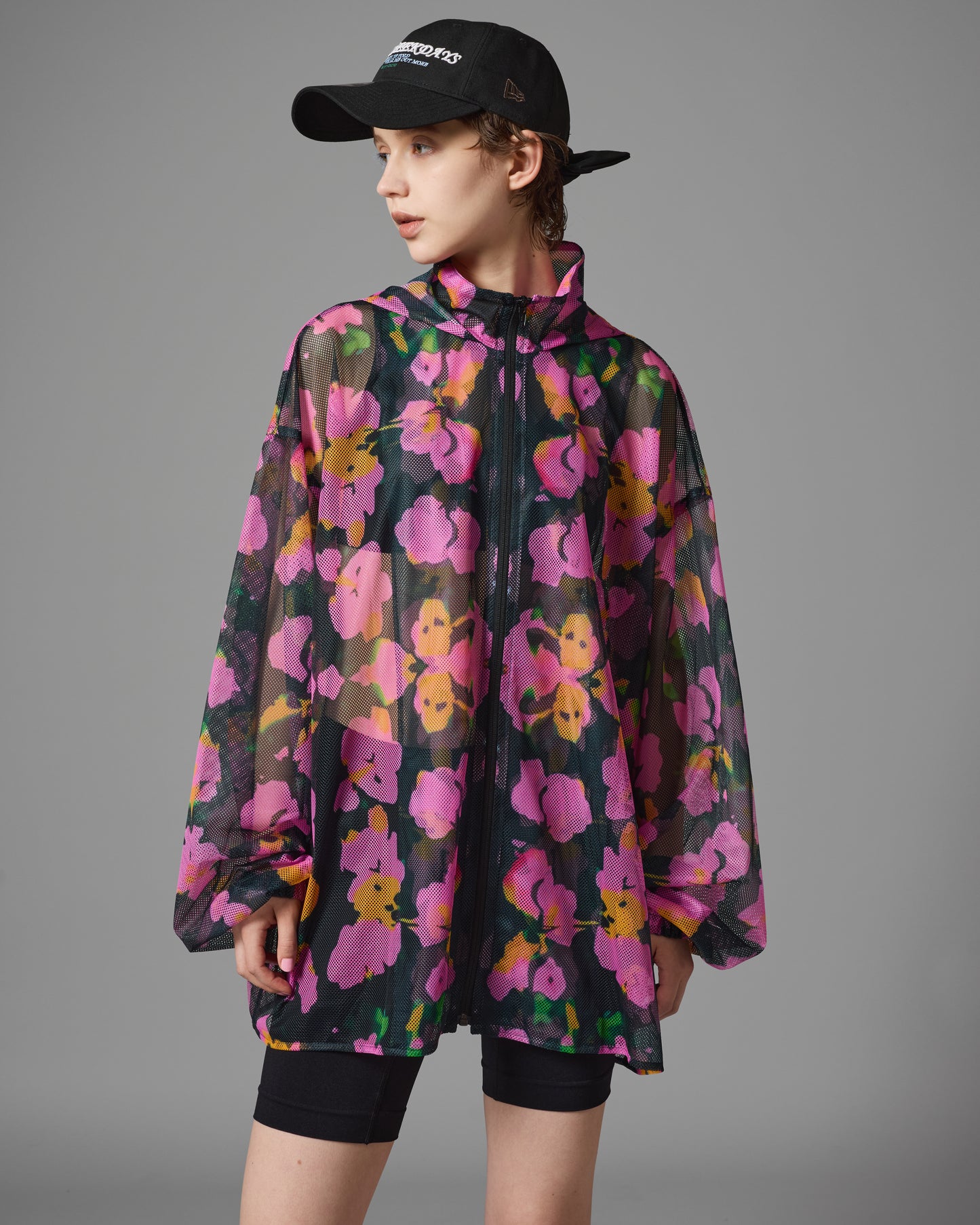 [PRE ORDER] PRINT MESH ZIPUP PARKA (FLOWER)