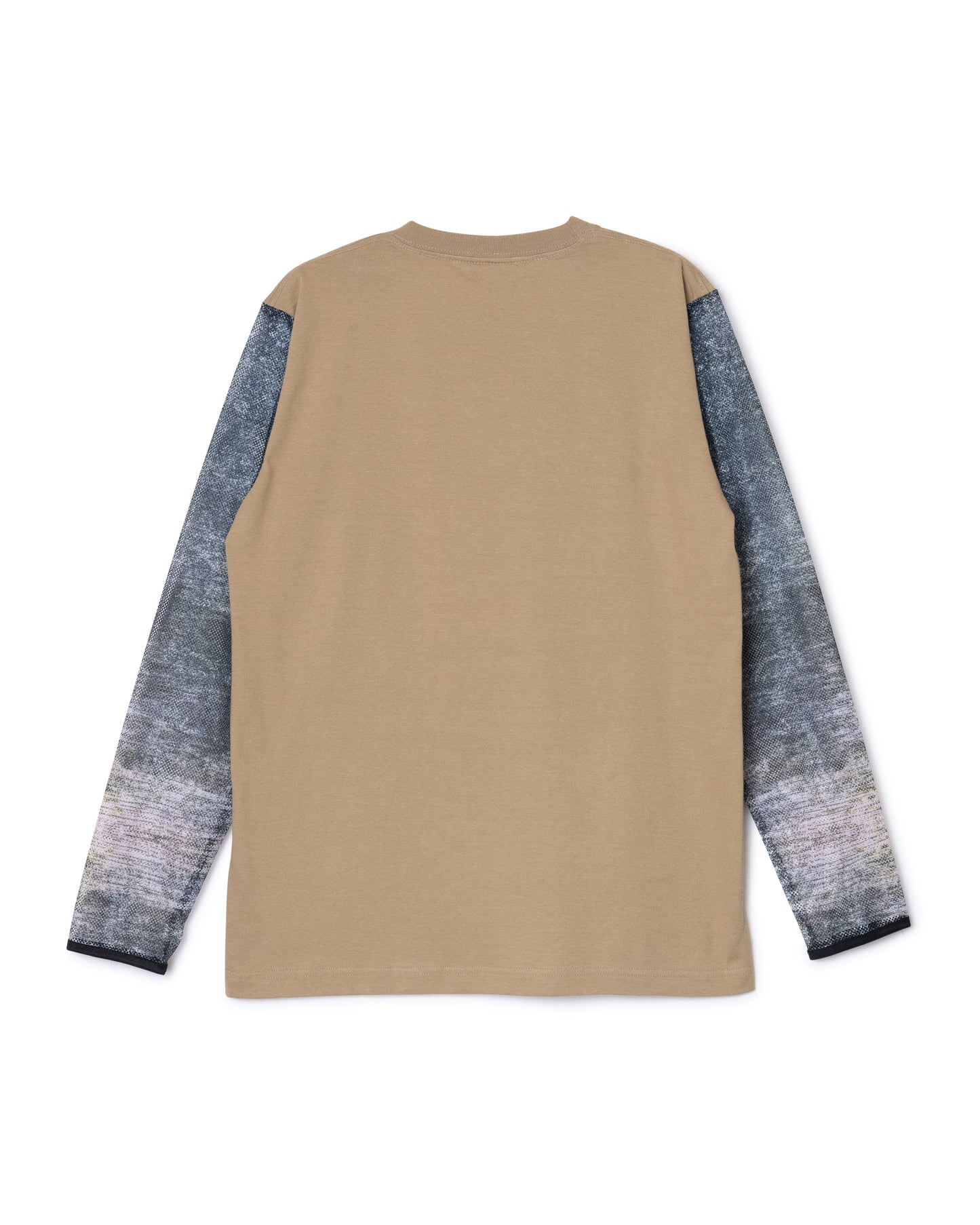 NOISE PRINT MESH L/S T-SHIRT (BEIGE)