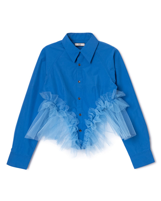 [PRE ORDER] GATHER TULLE SHIRT (BLUE)
