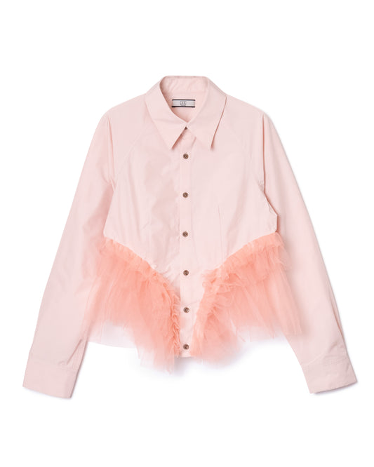 [PRE ORDER] GATHER TULLE SHIRT (PINK)