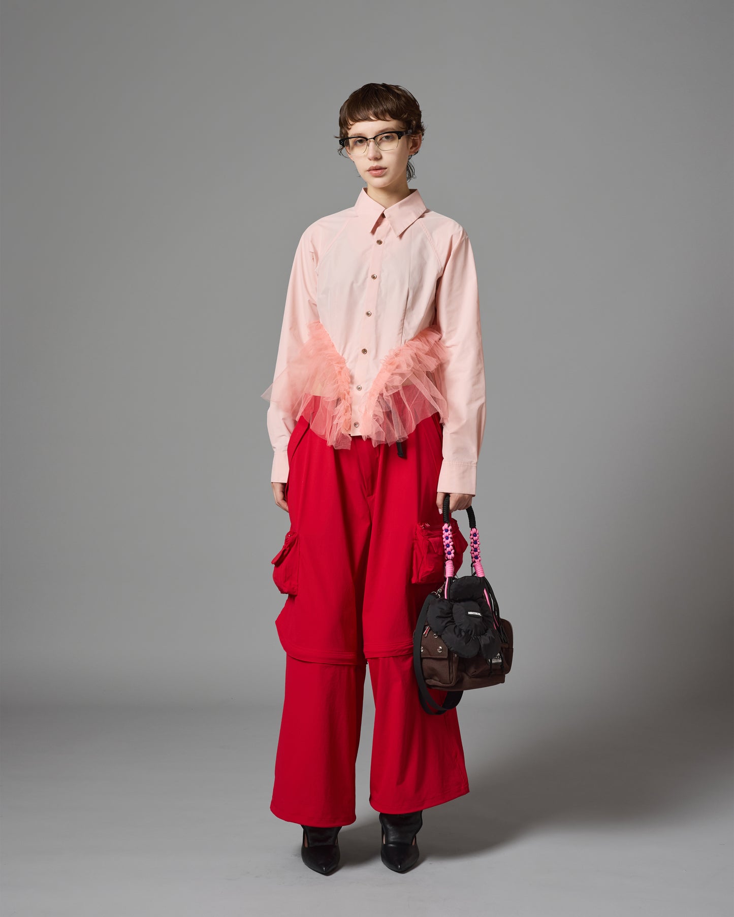 [PRE ORDER] GATHER TULLE SHIRT (PINK)
