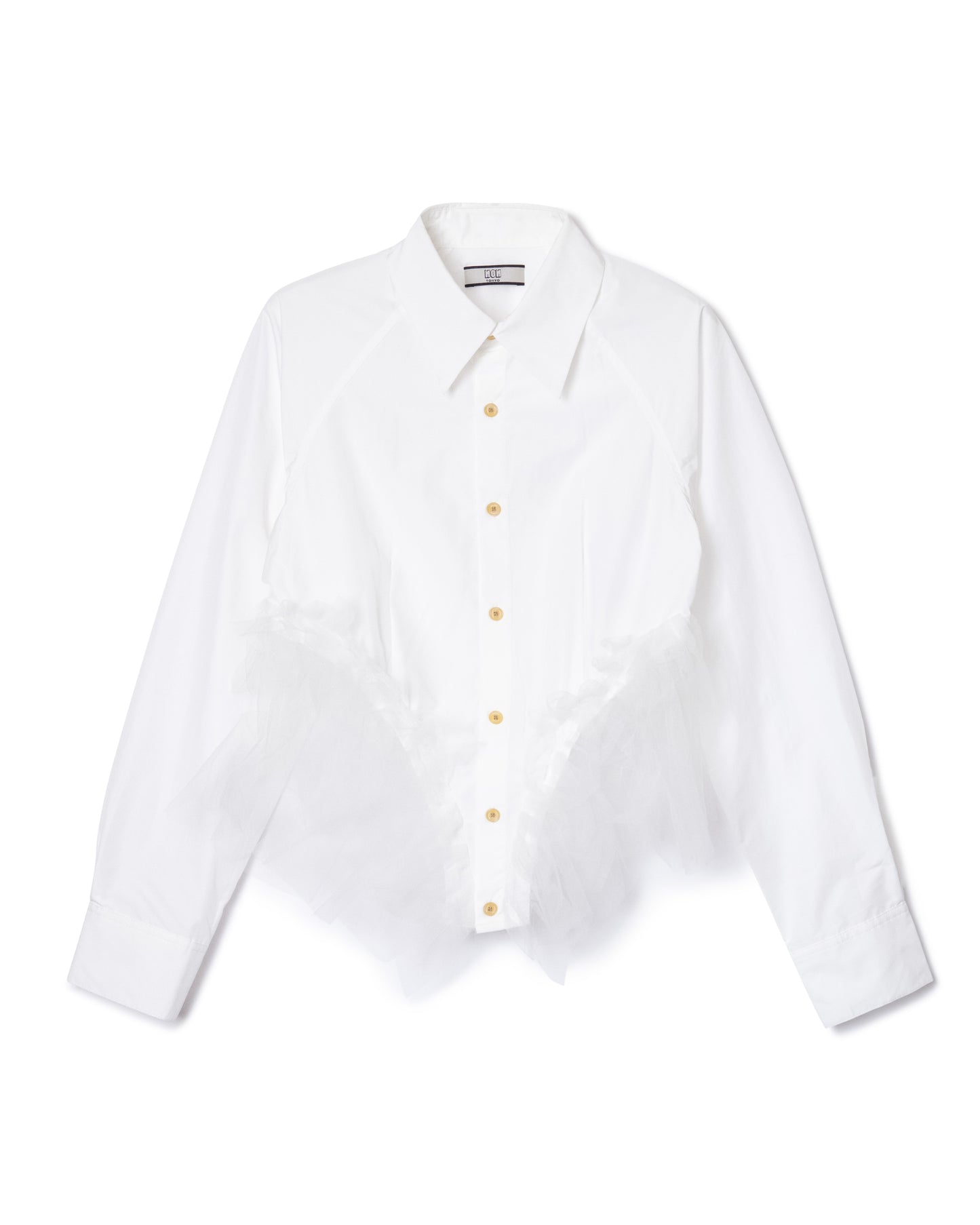 [PRE ORDER] GATHER TULLE SHIRT (WHITE)