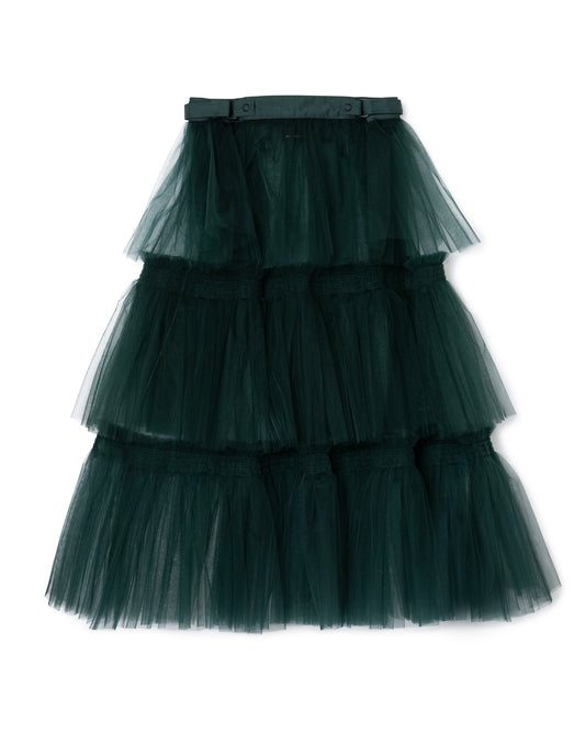 [PRE ORDER] TULLE TIERED SKIRT (GREEN)