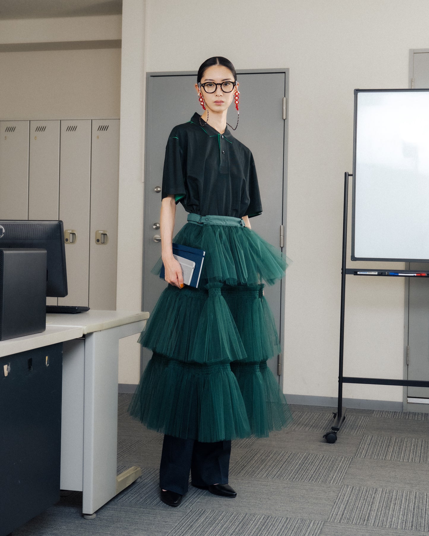 [PRE ORDER] TULLE TIERED SKIRT (GREEN)
