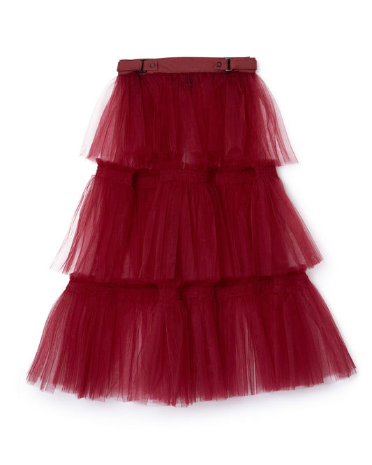 [PRE ORDER] TULLE TIERED SKIRT (RED)