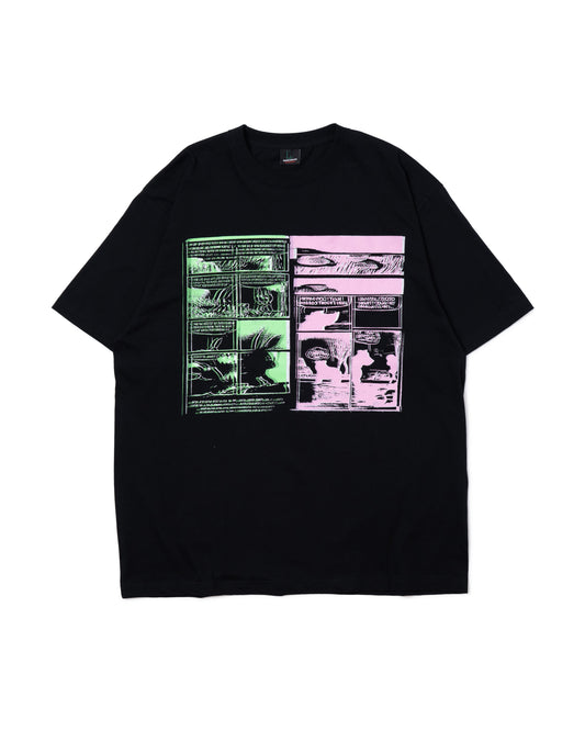 COMIC PRINT BIG T-SHIRT (BLACK)