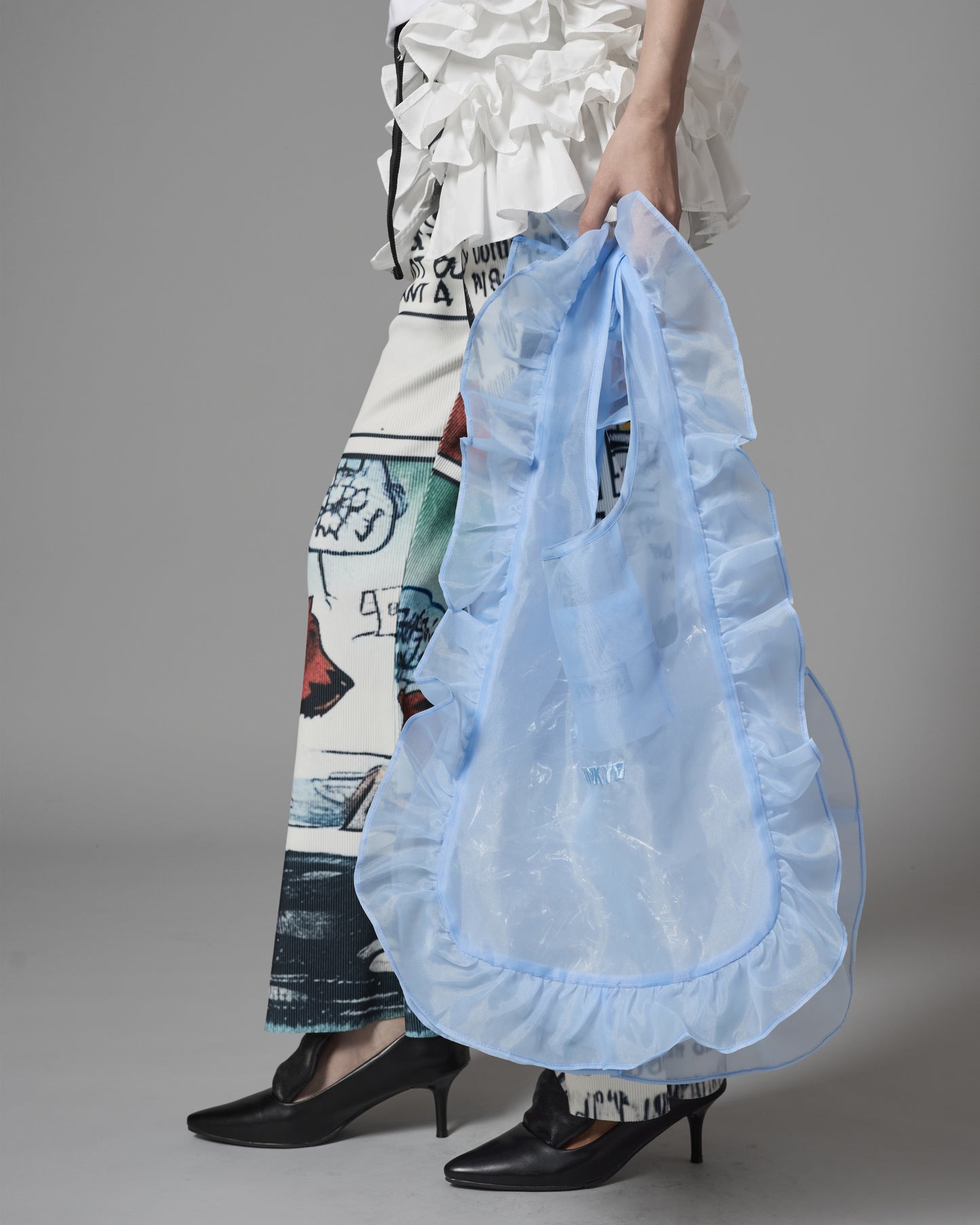SHEER FRILL BAG ( L / BLUE )