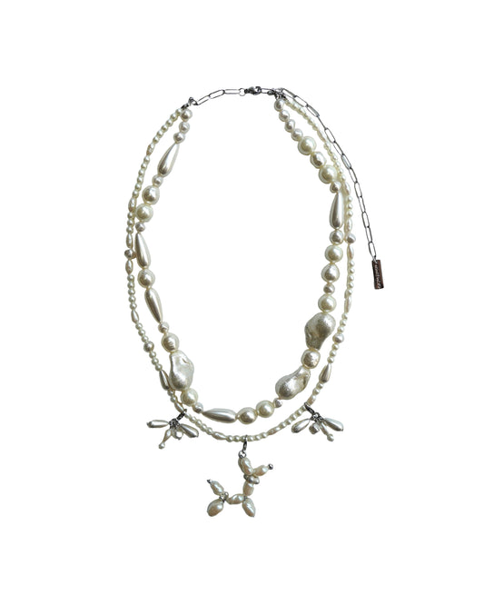 [PRE ORDER] PEARL MOTIF LAYERED NECKLACE (POODLE)