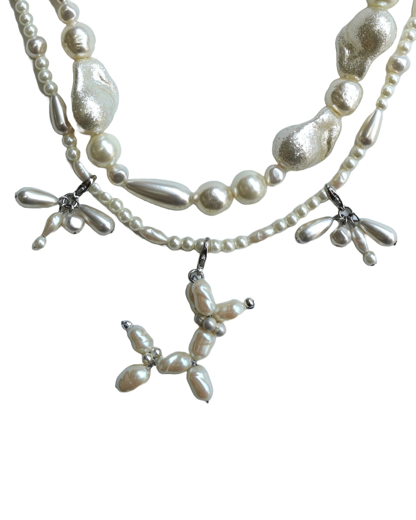 [PRE ORDER] PEARL MOTIF LAYERED NECKLACE (POODLE)