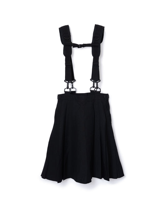 [PRE ORDER] 2WAY SHOULDER GIMMICK PLEATS SKIRT (BLACK)