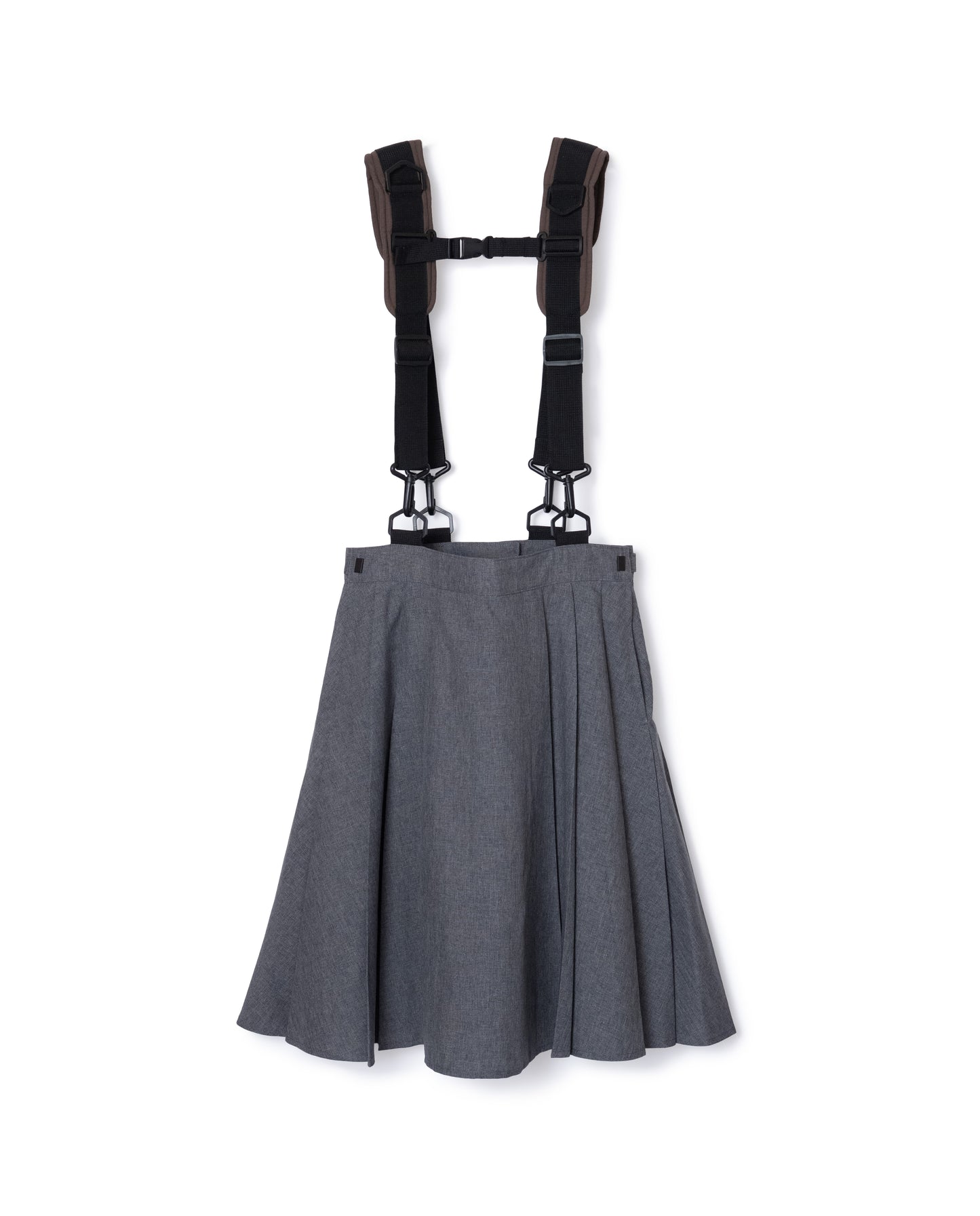 [PRE ORDER] 2WAY SHOULDER GIMMICK PLEATS SKIRT (GRAY)