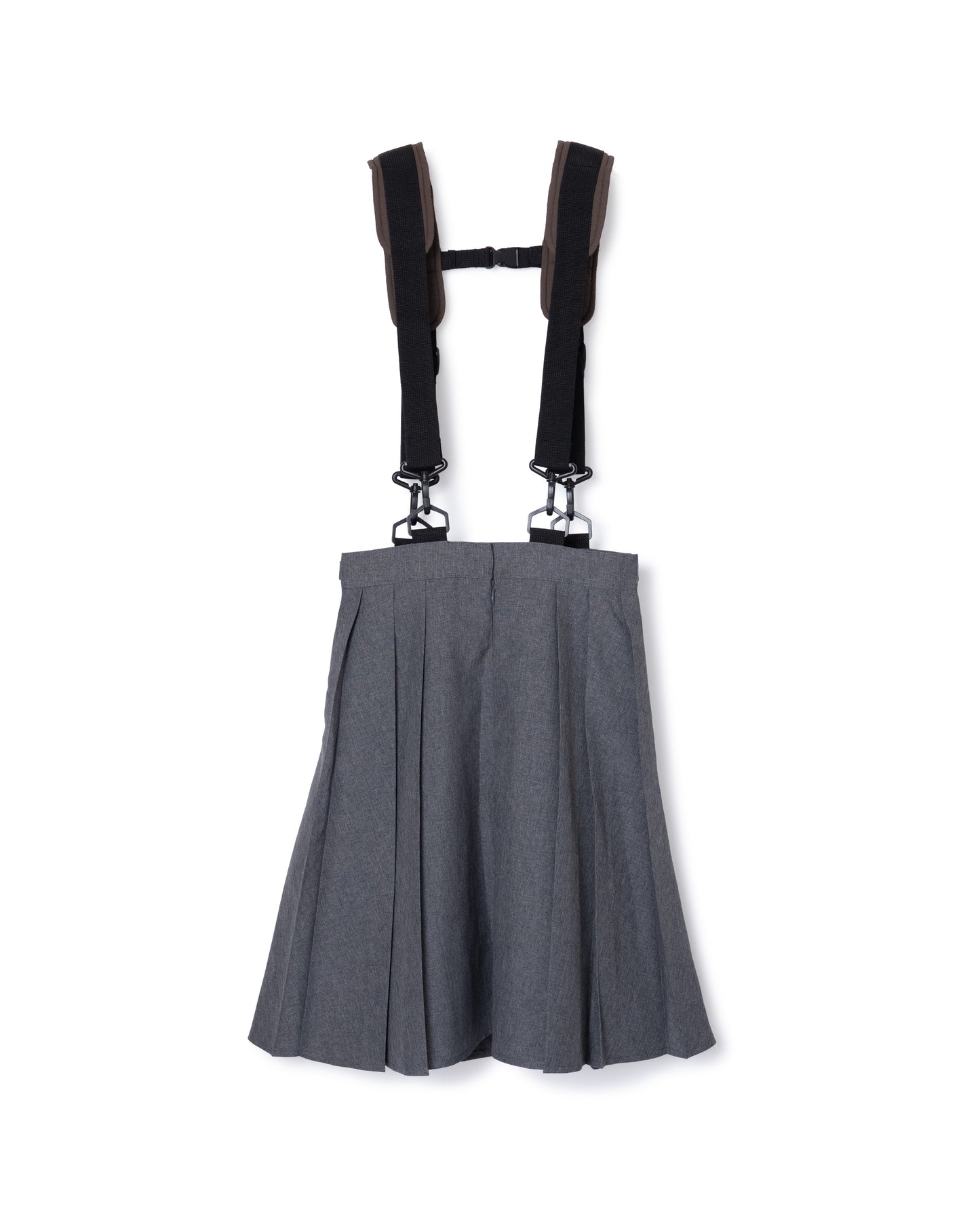 [PRE ORDER] 2WAY SHOULDER GIMMICK PLEATS SKIRT (GRAY)
