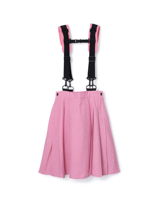 [PRE ORDER] 2WAY SHOULDER GIMMICK PLEATS SKIRT (PINK)