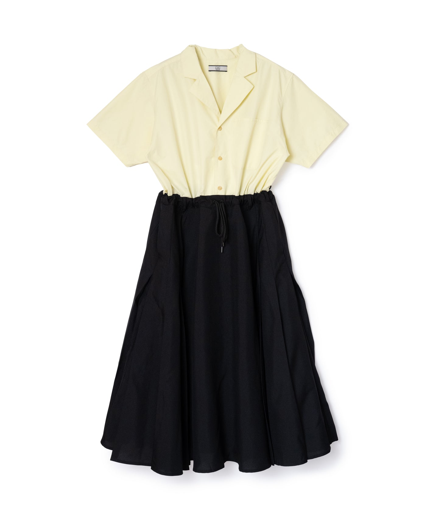 [PRE ORDER] OPENCOLLAR SHIRT ONE-PIECE (YELLOW×BLACK)