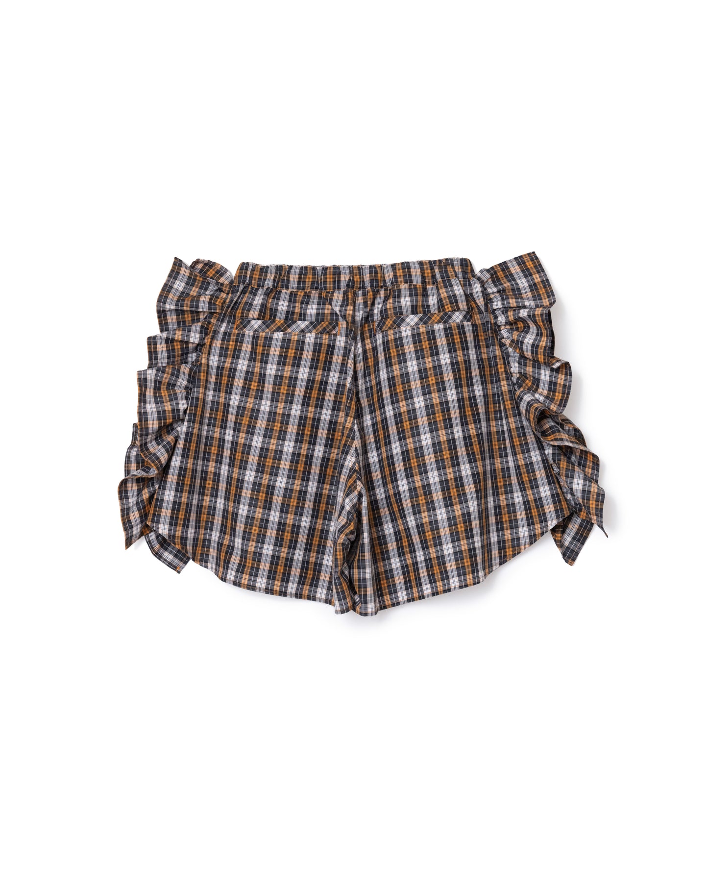CHECK FRILL TRUCK SHORTS  (YELLOW)