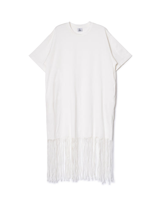 FRINGE T-SHIRT ONE-PIECE(WHITE)