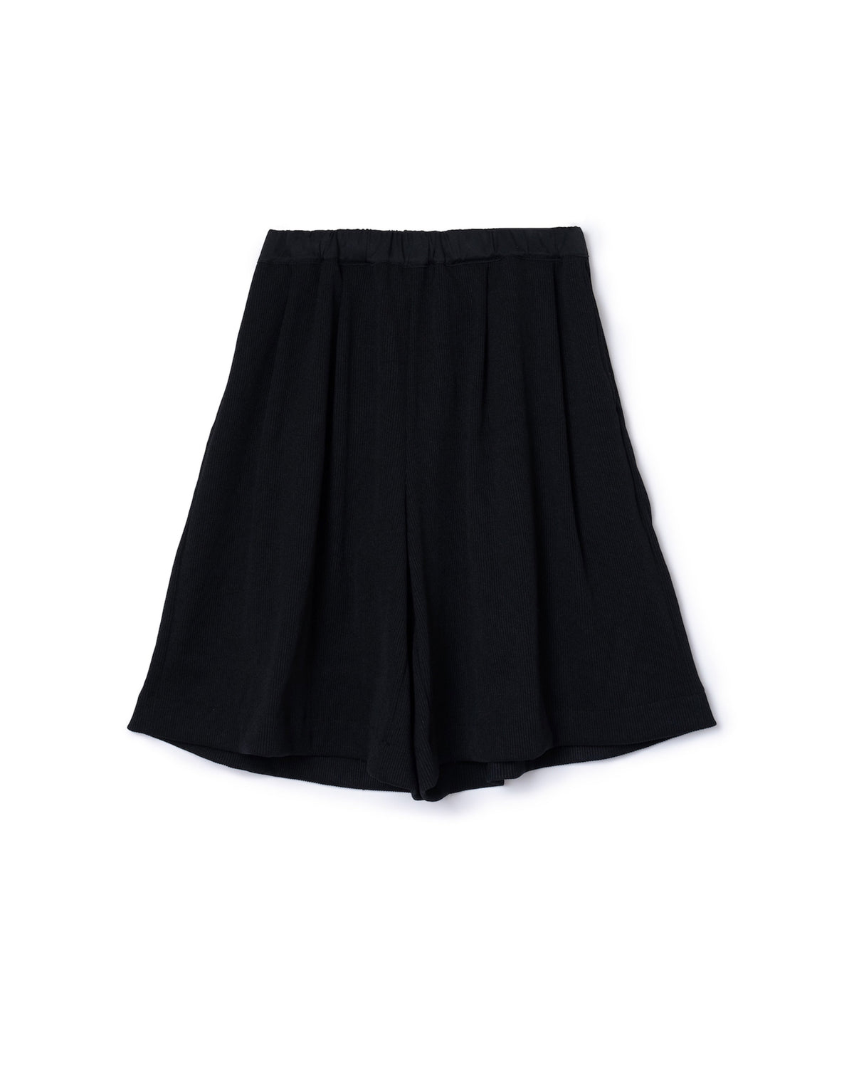 RIB WIDE SHORTS (BLACK)