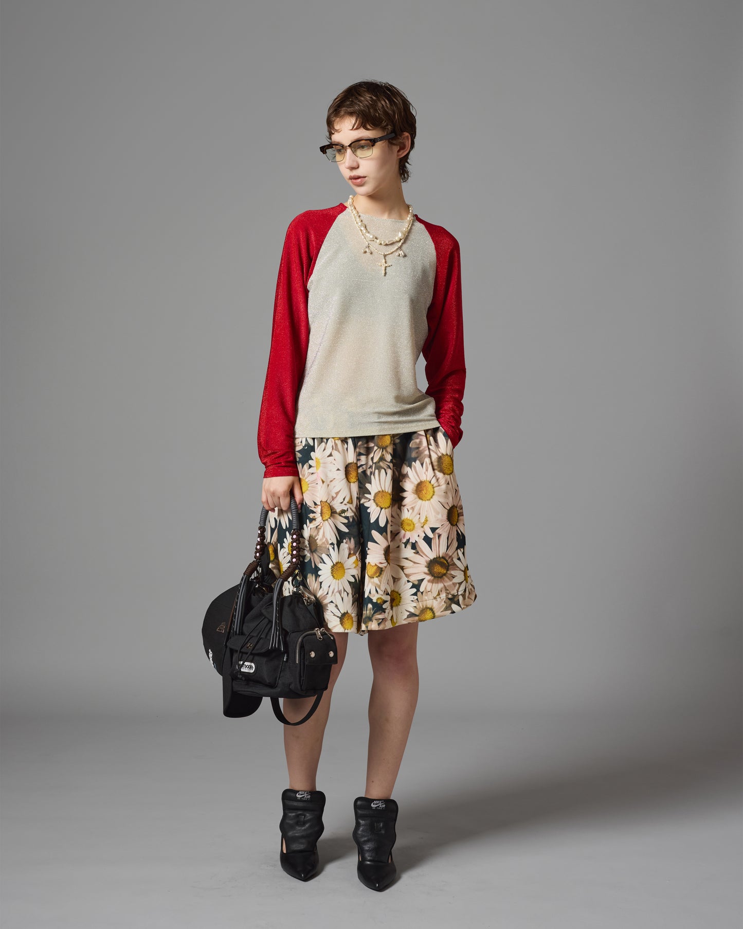 [PRE ORDER] PRINT RIB WIDE SHORTS (FLOWER)