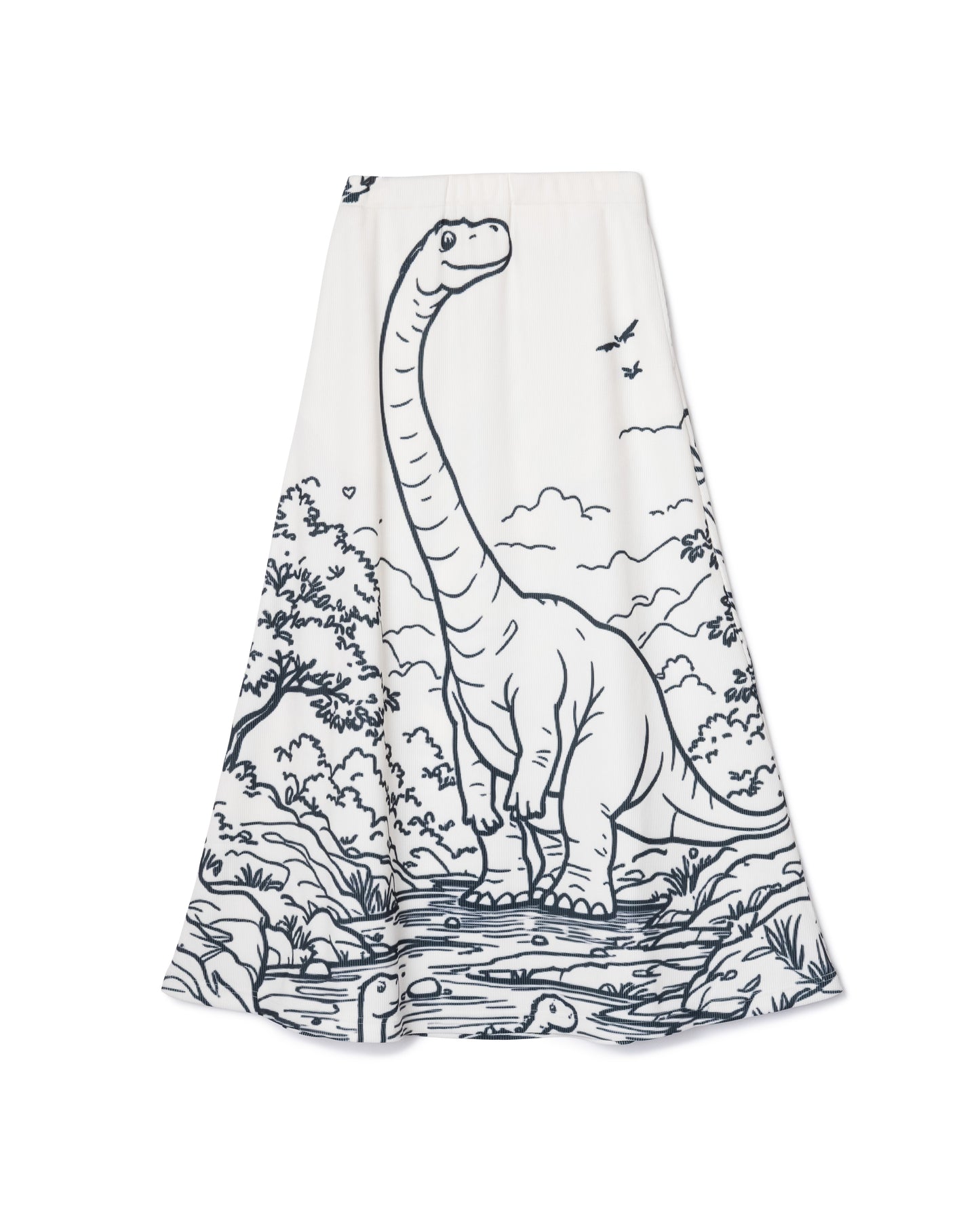 [PRE ORDER] PRINT RIB LONG SKIRT (DRAWING)