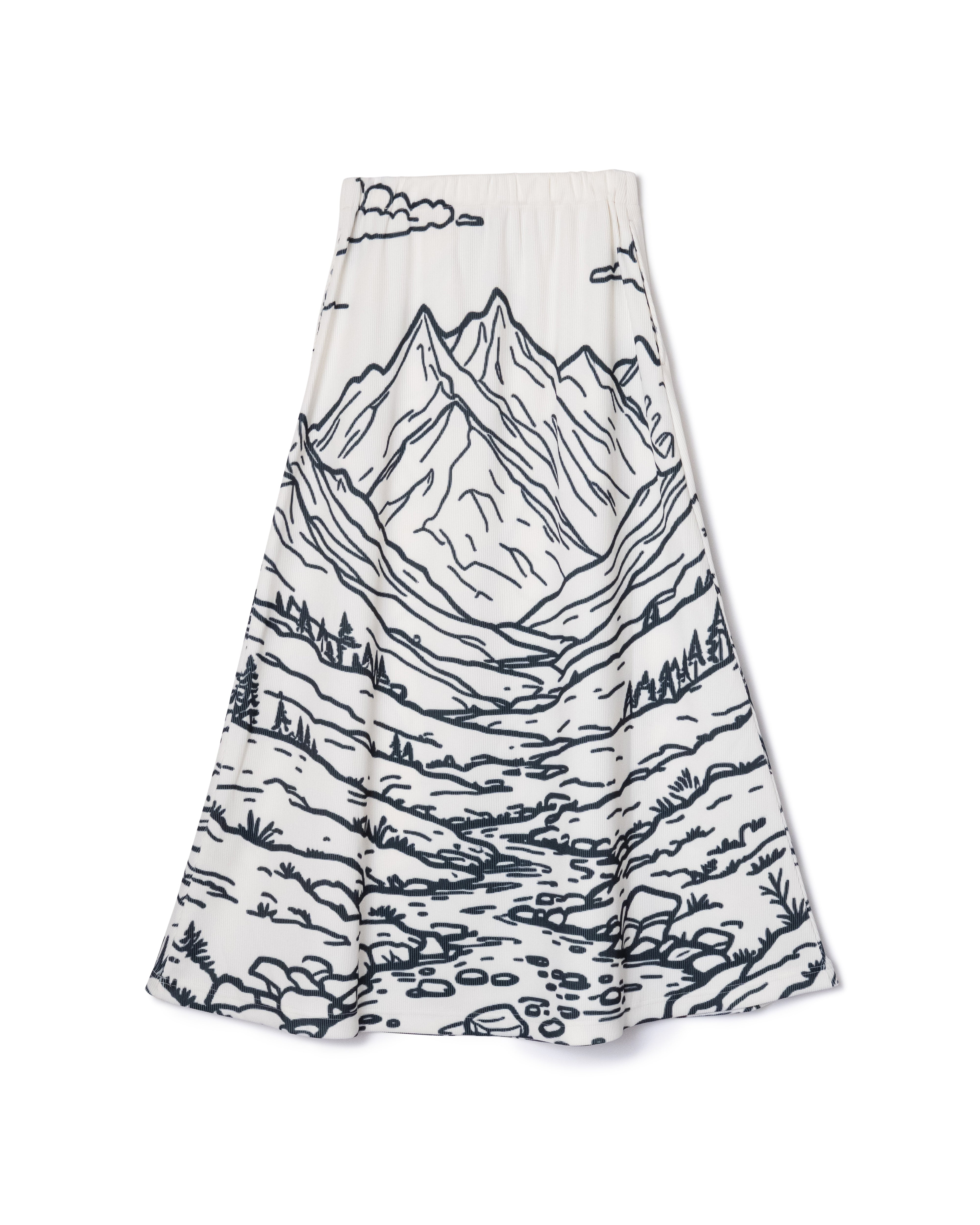 PRINT RIB LONG SKIRT (DRAWING) – NON TOKYO