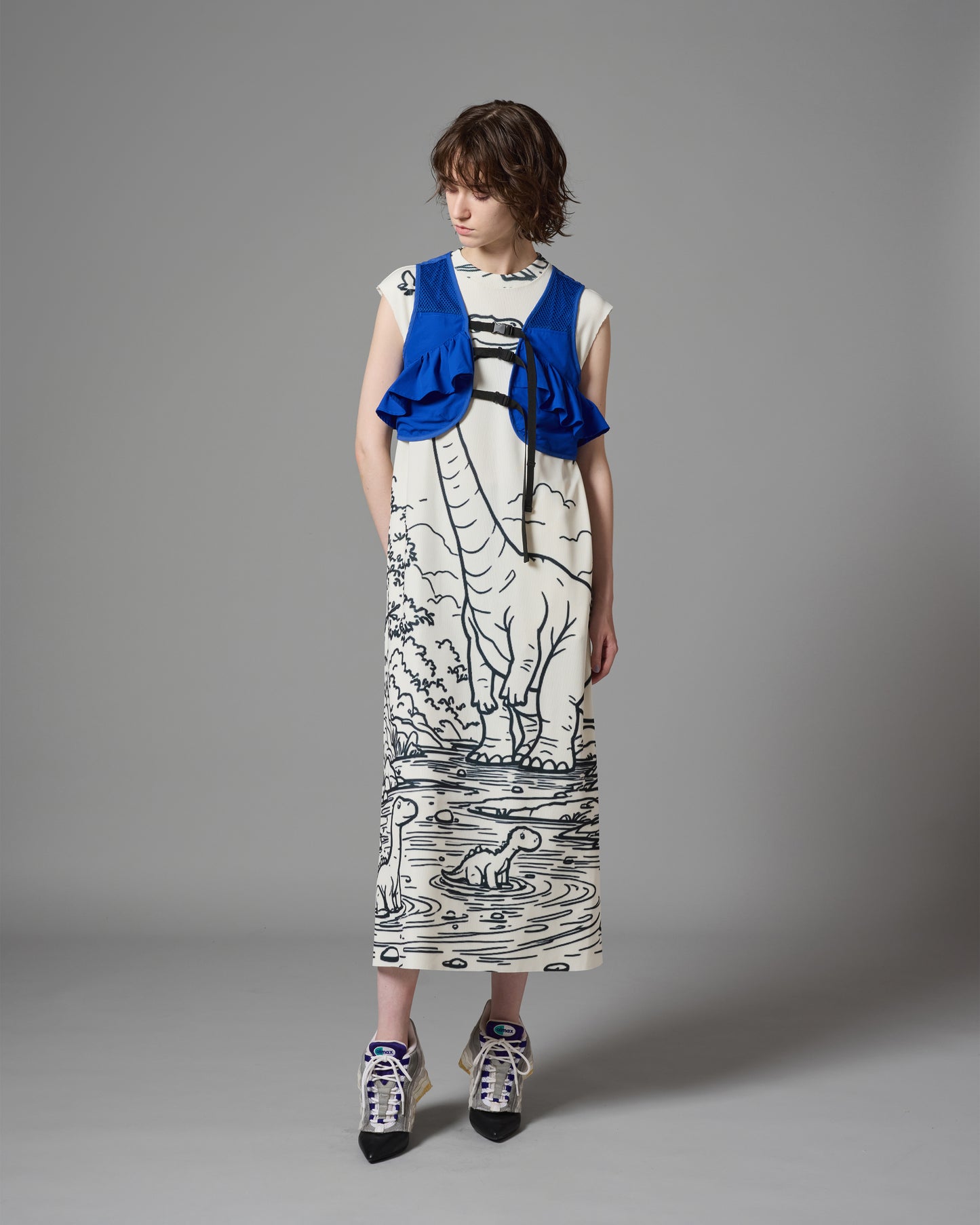 [PRE ORDER] PRINT RIB NO SLEEVE ONE-PIECE (DRAWING)
