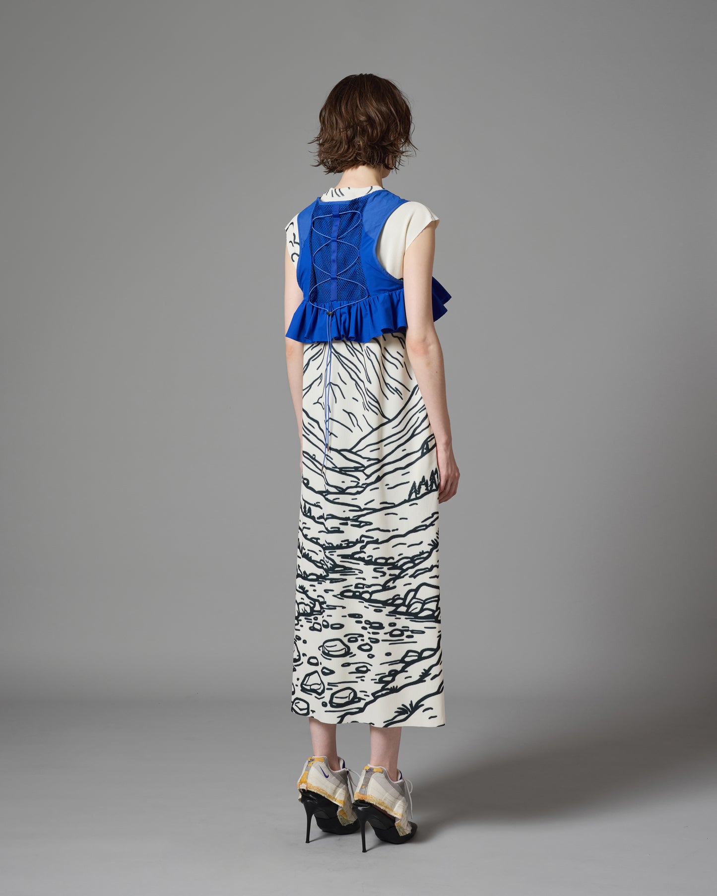 [PRE ORDER] PRINT RIB NO SLEEVE ONE-PIECE (DRAWING)