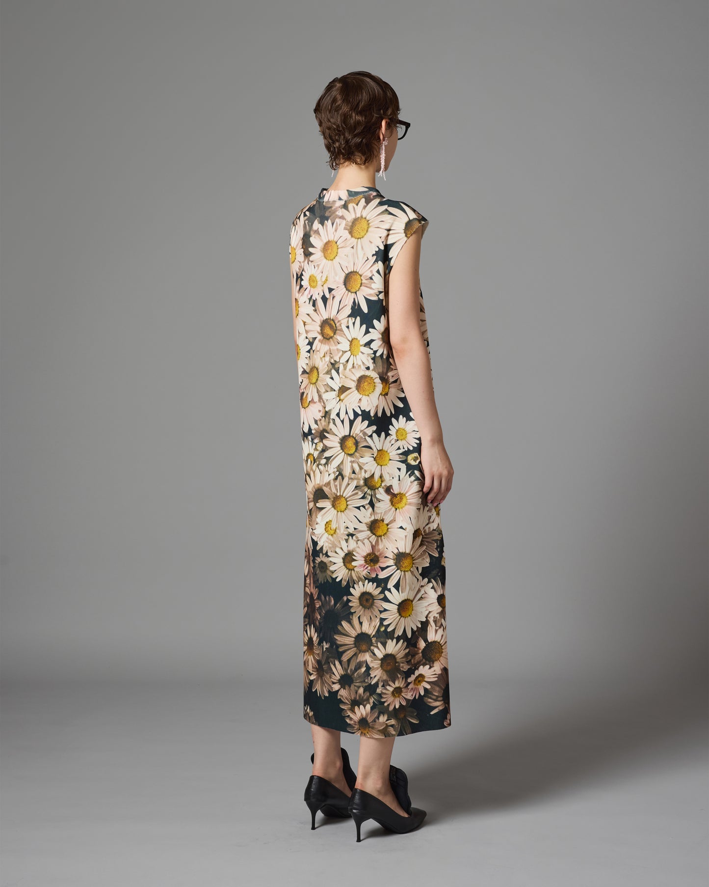 [PRE ORDER] PRINT RIB NO SLEEVE ONE-PIECE (FLOWER)