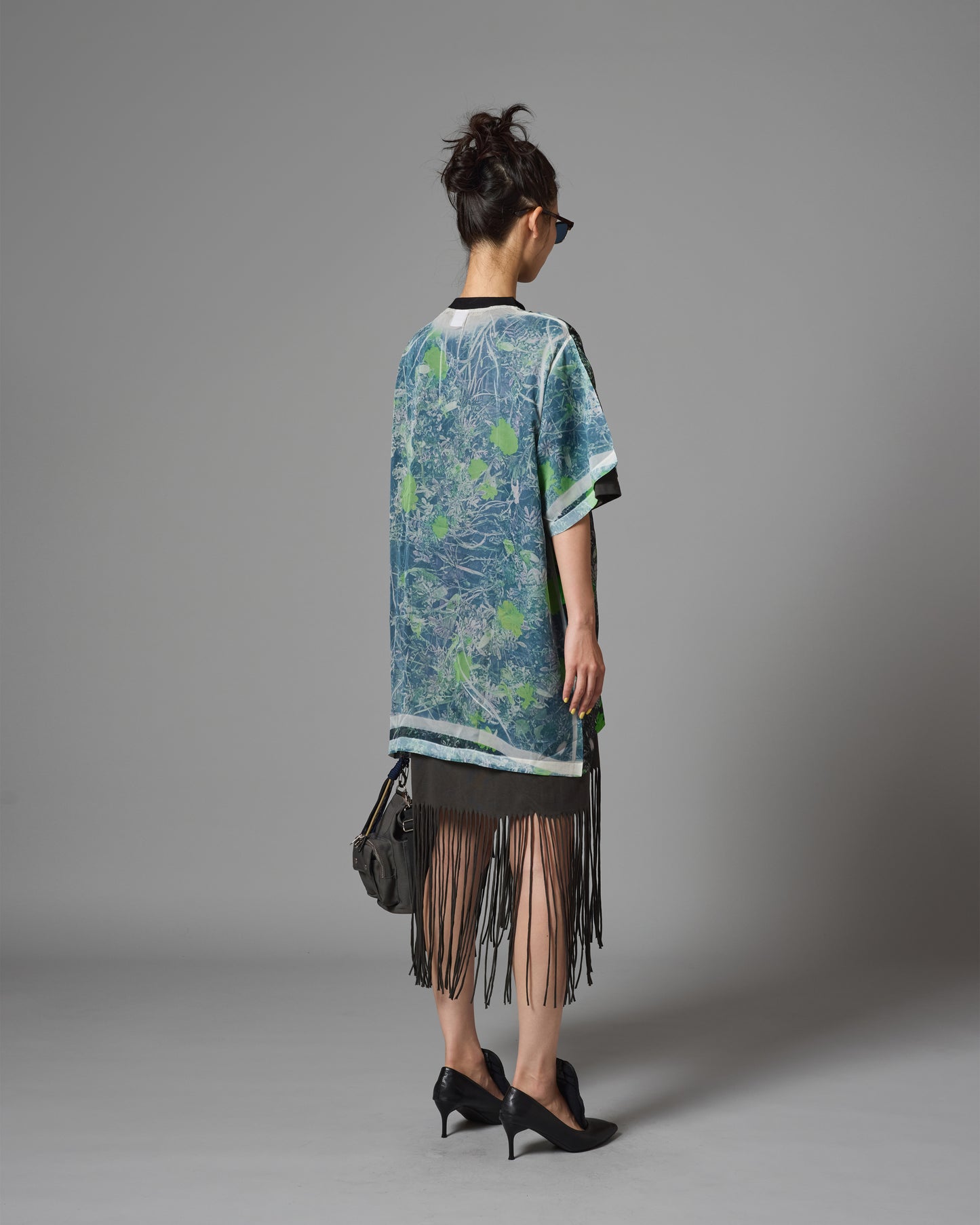 [PRE ORDER] DIRECT PRINT SHEER T-SHIRT (GREEN FLOWER)