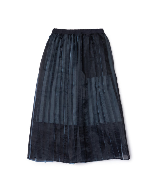 [PRE ORDER] DIRECT PRINT SHEER PLEATS SKIRT (BLACK)