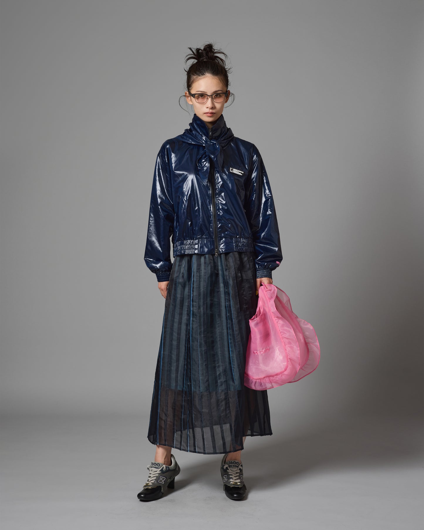 [PRE ORDER] DIRECT PRINT SHEER PLEATS SKIRT (BLACK)