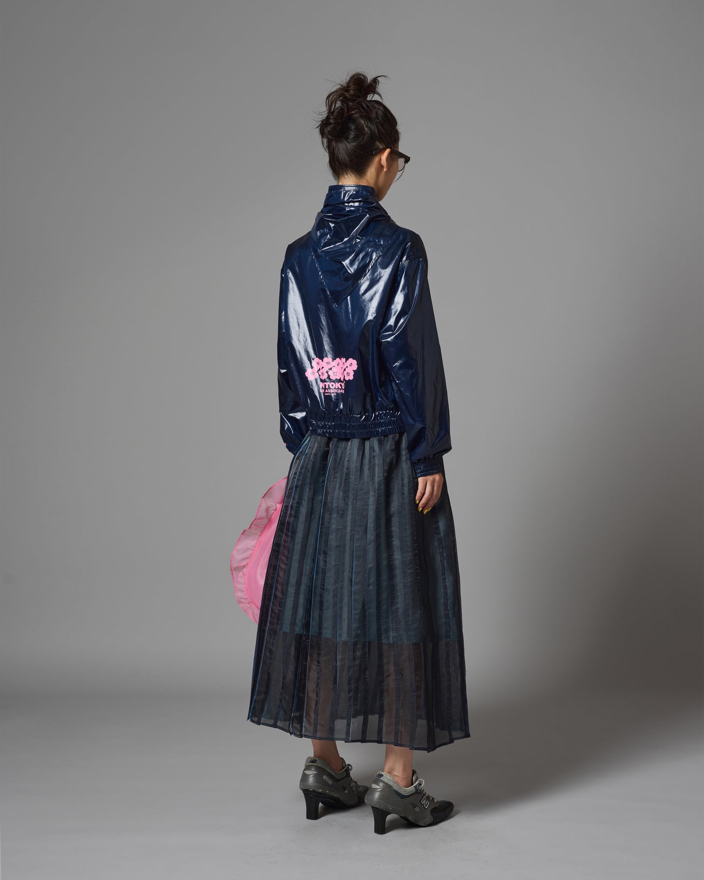 [PRE ORDER] DIRECT PRINT SHEER PLEATS SKIRT (BLACK)
