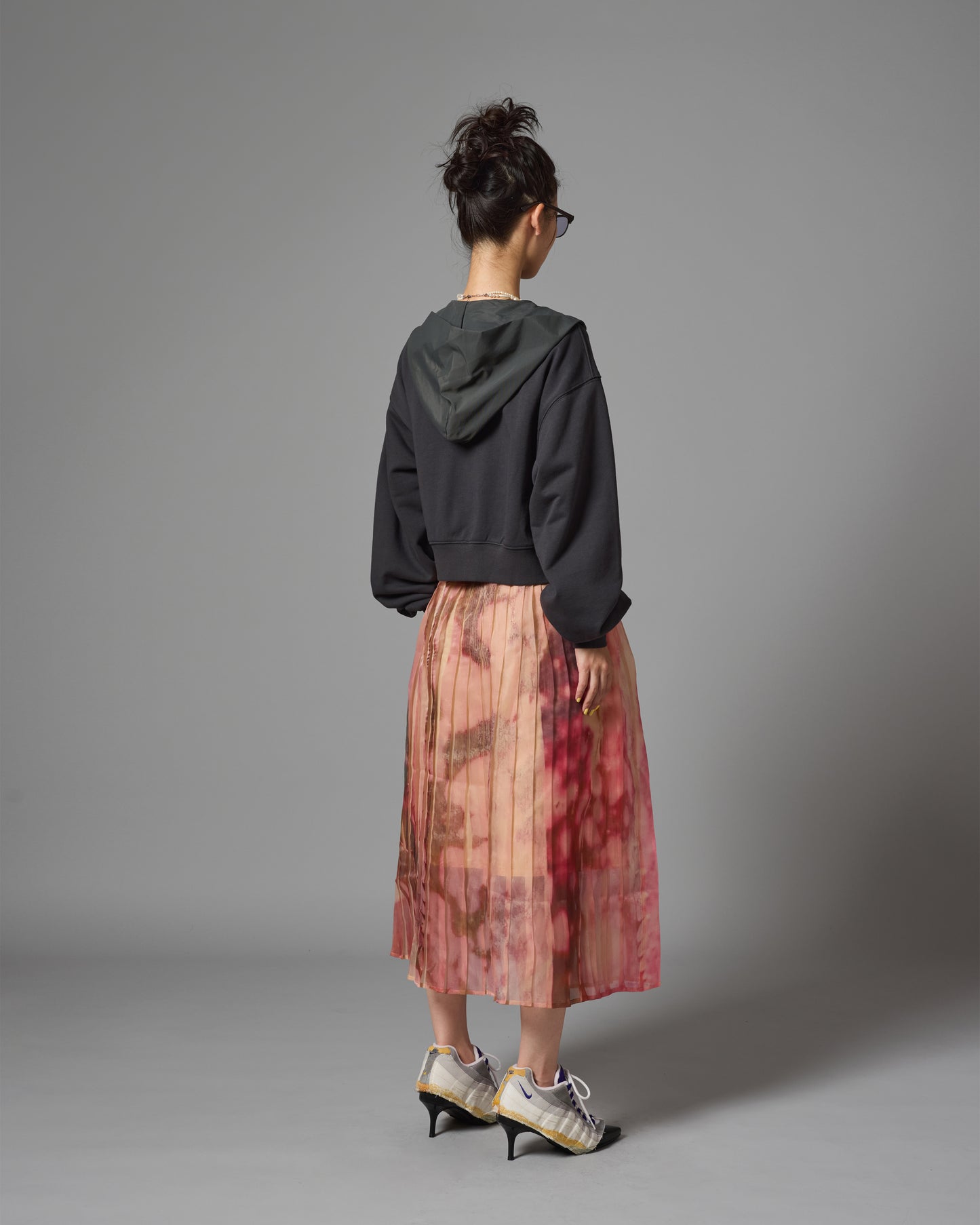 [PRE ORDER] DIRECT PRINT SHEER PLEATS SKIRT (PINK)